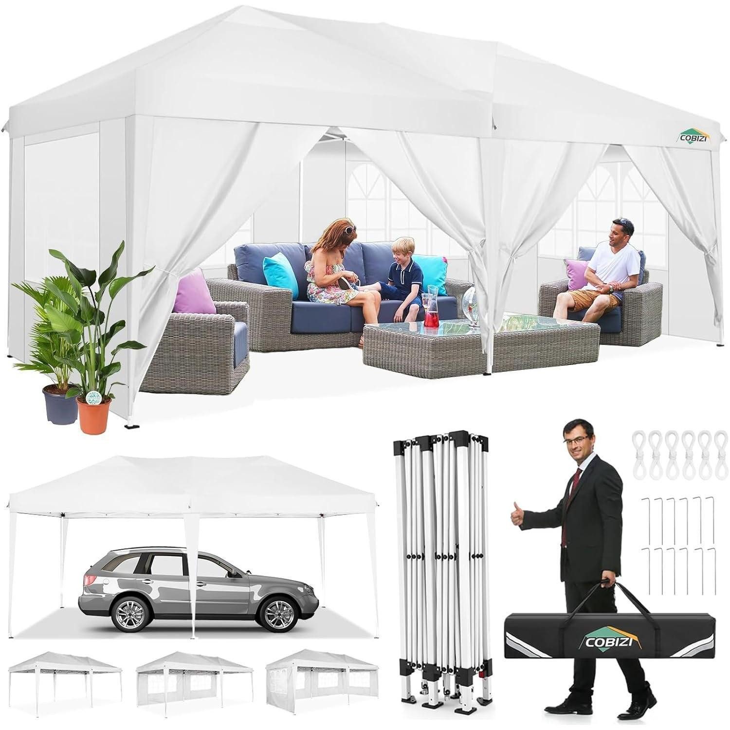 LuxusKollektion Faltpavillon Faltpavillon 3x6 Wasserdicht & Winterfest Pop Up Zelt mit 6