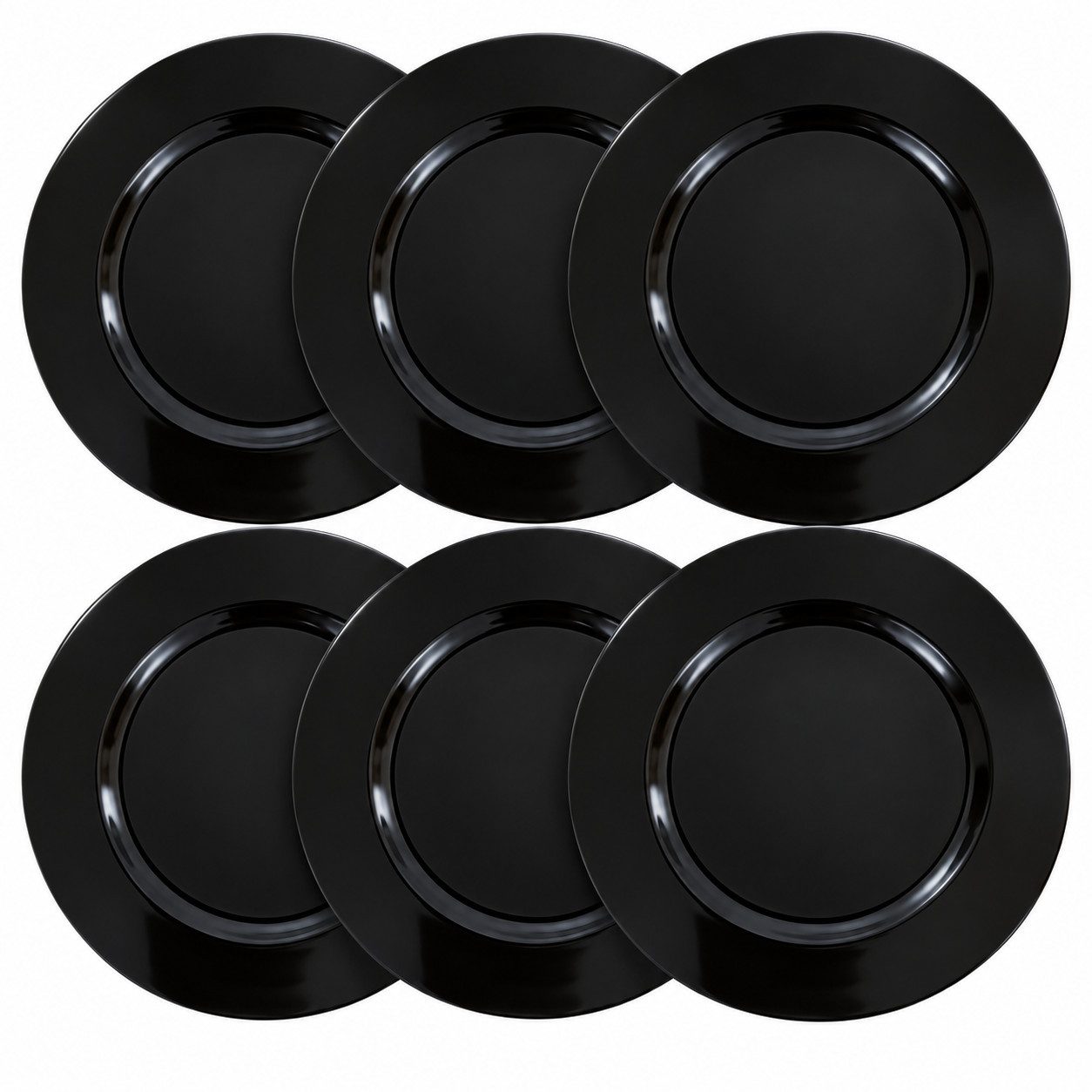 Annastore Platzset 6 x Platzteller aus herrlich schimmerndem Melamin Ø 33 cm - Dekoteller, Unterteller wiederverwendbar Dekoteller