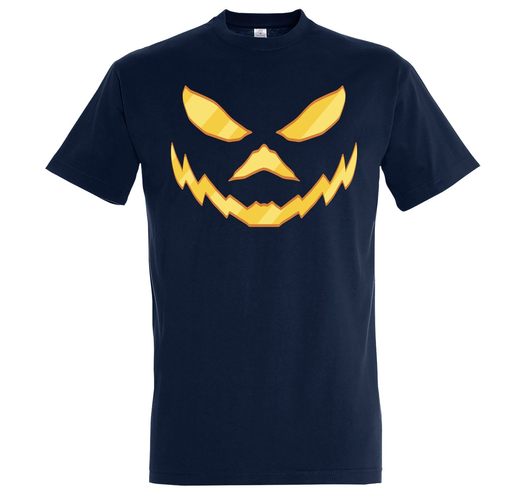 mit Halloween Joker T-Shirt Youth Face Herren Print modischem Navyblau Print-Shirt Fun-Look Designz Aufdruck Horror