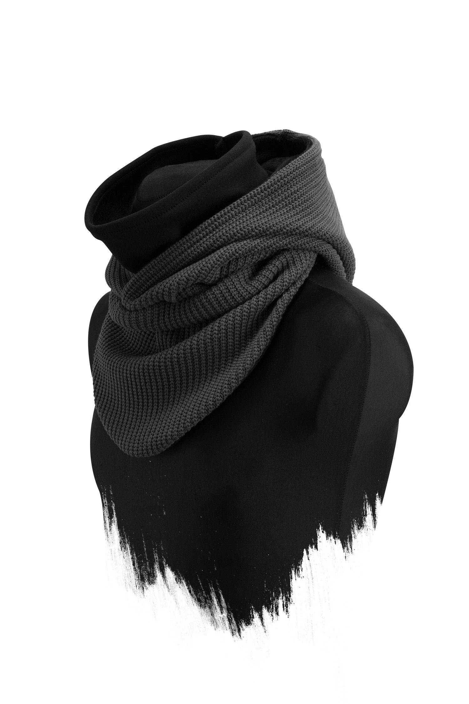 Knit Hooded Schal, mit Kapuzenschal, Storm Grey Loop Modeschal Strickschal, integriertem Manufaktur13 - Windbreaker