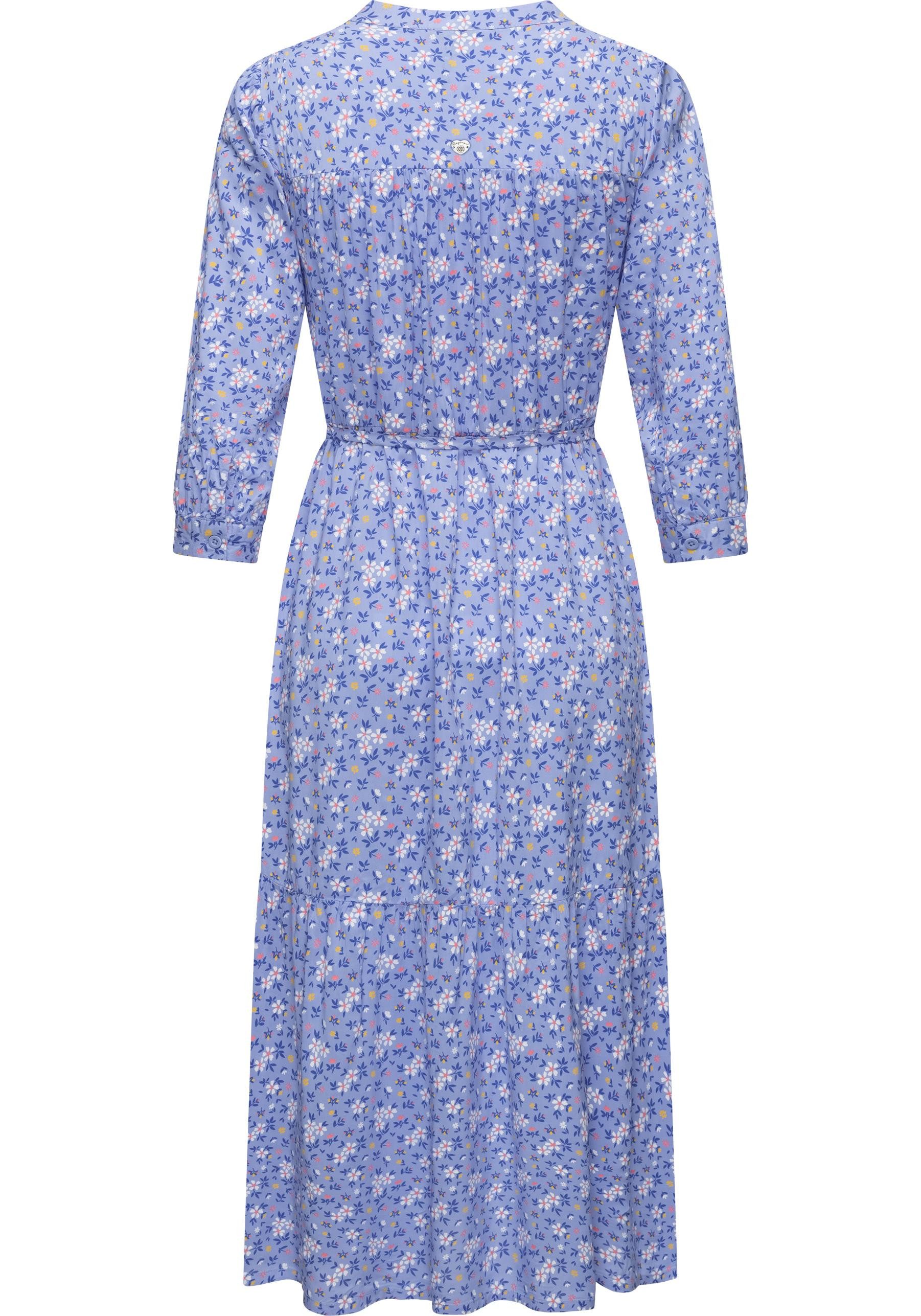 Ragwear Maxikleid Meve Leichtes Langarmkleid mit Blumenmuster
