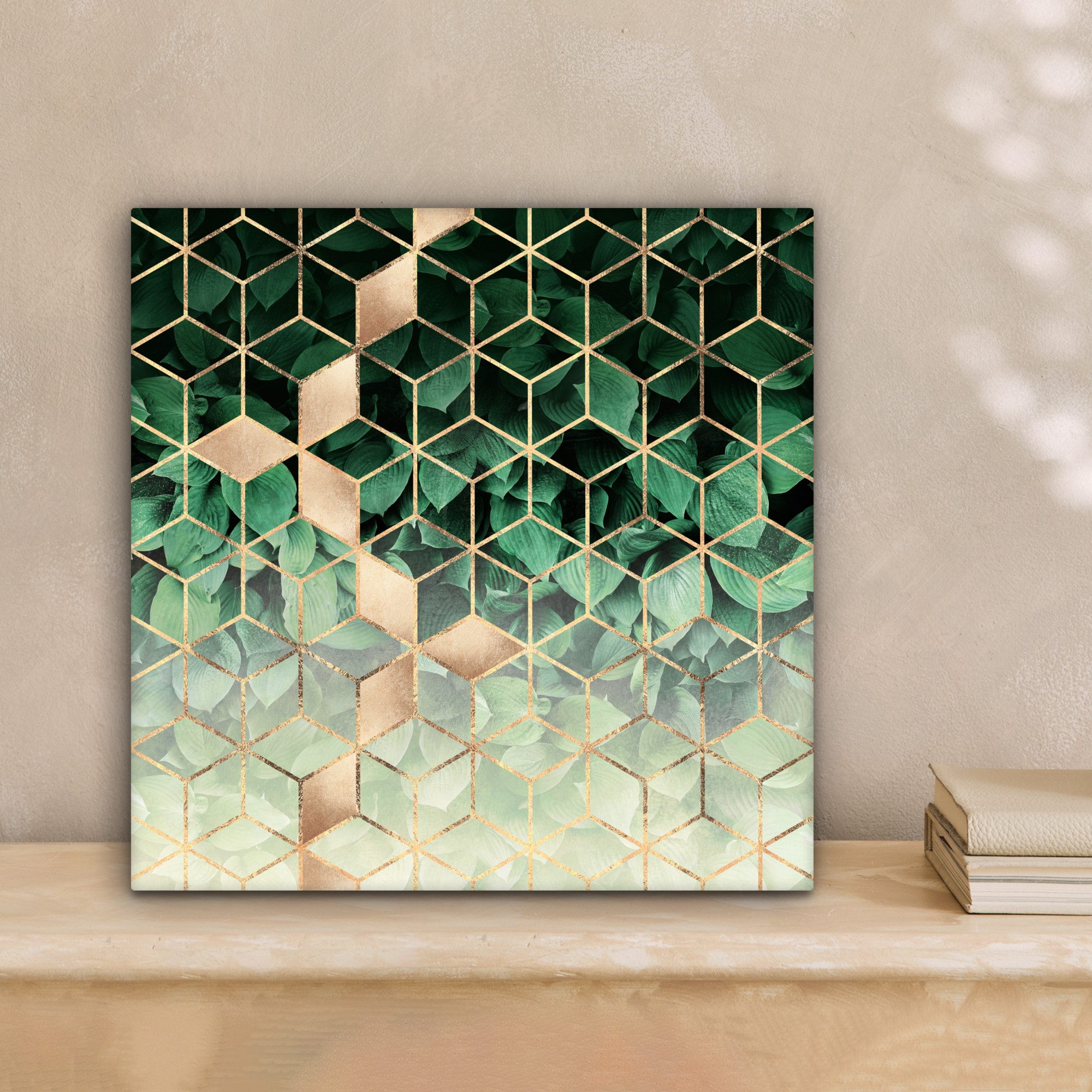 OneMillionCanvasses® Leinwandbild Blätter - Gold - günstig online kaufen
