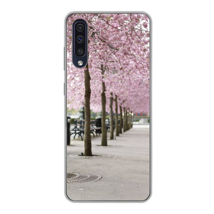MuchoWow Handyhülle Frühling - Sakura - Bäume Handyhülle Samsung Galaxy A30s Smartphone-Bumper Print Handy