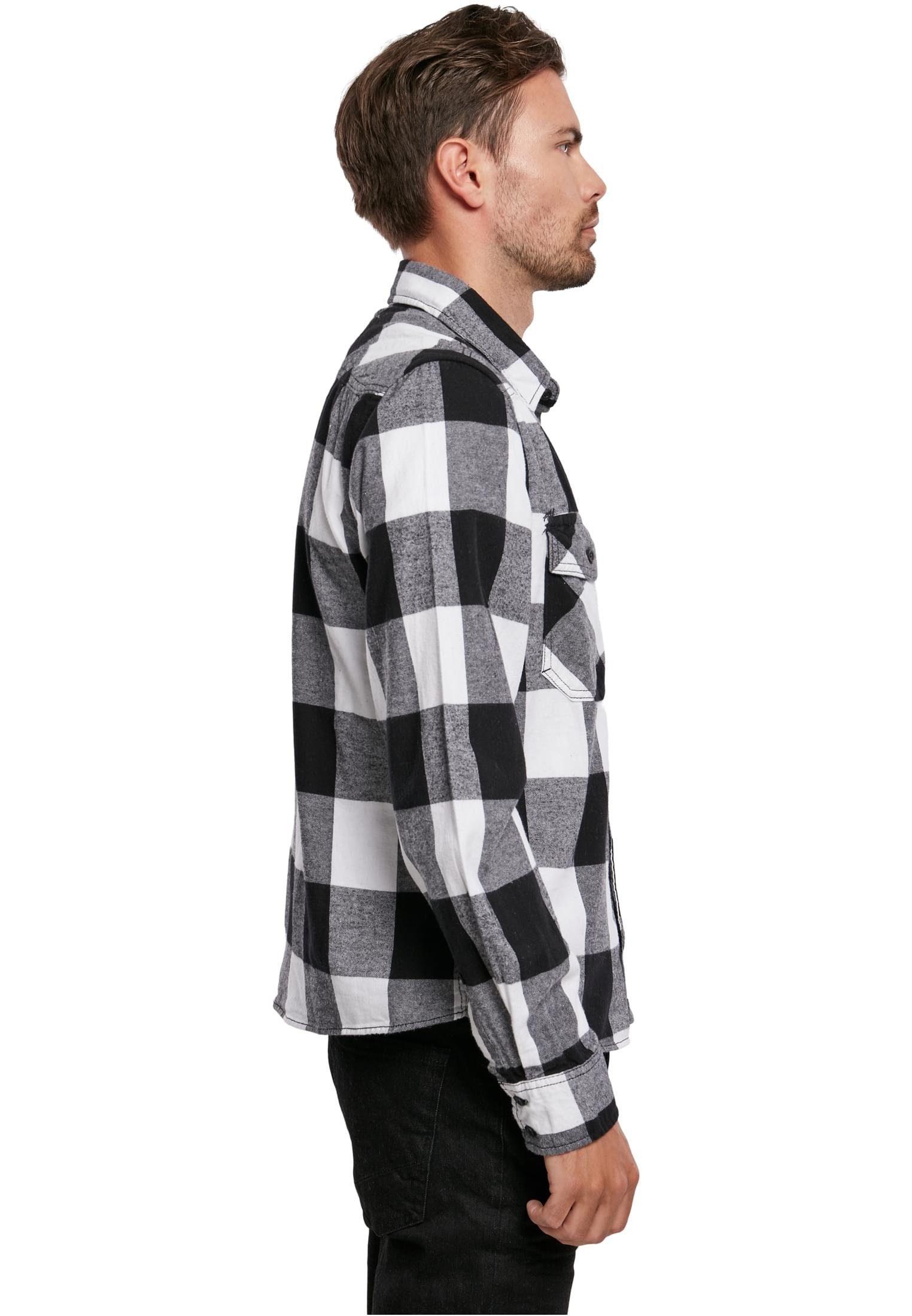Brandit Herren Langarmhemd white-black Checked (1-tlg) Shirt