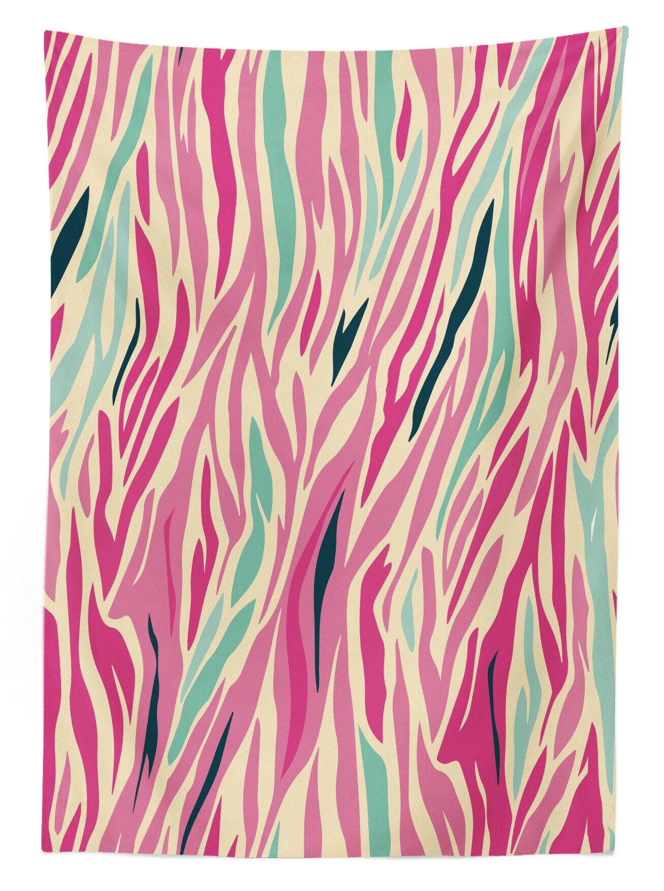 Abakuhaus Tischdecke Farbfest Waschbar Pastell rosa Farben, Außen Funky Stripes Zebra geeignet Klare Für Bereich den