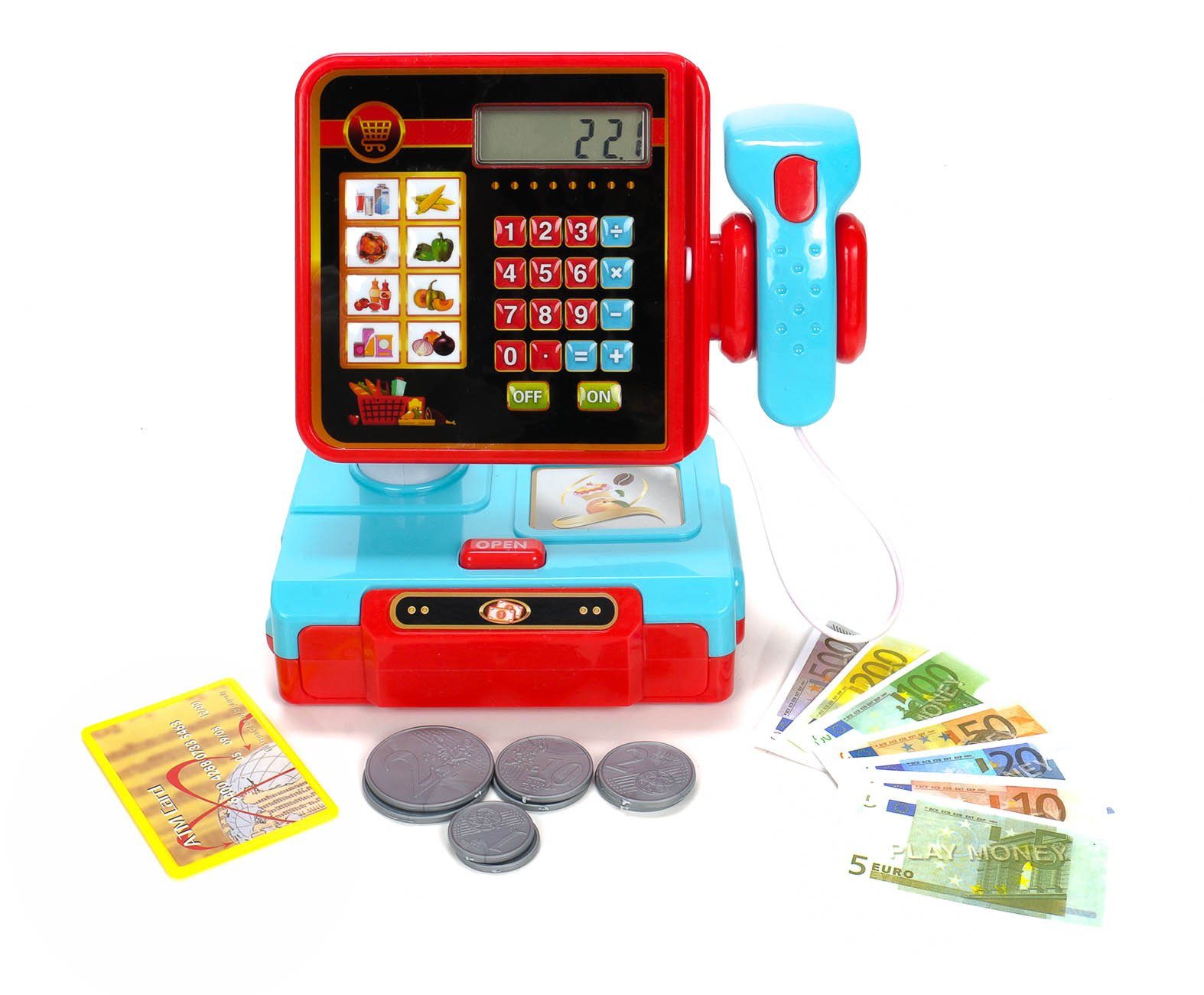 Bubble-Store Spielkasse Spielzeugkasse für Kinder, Spiel Registrierkasse  mit Licht- und Tonfunktion