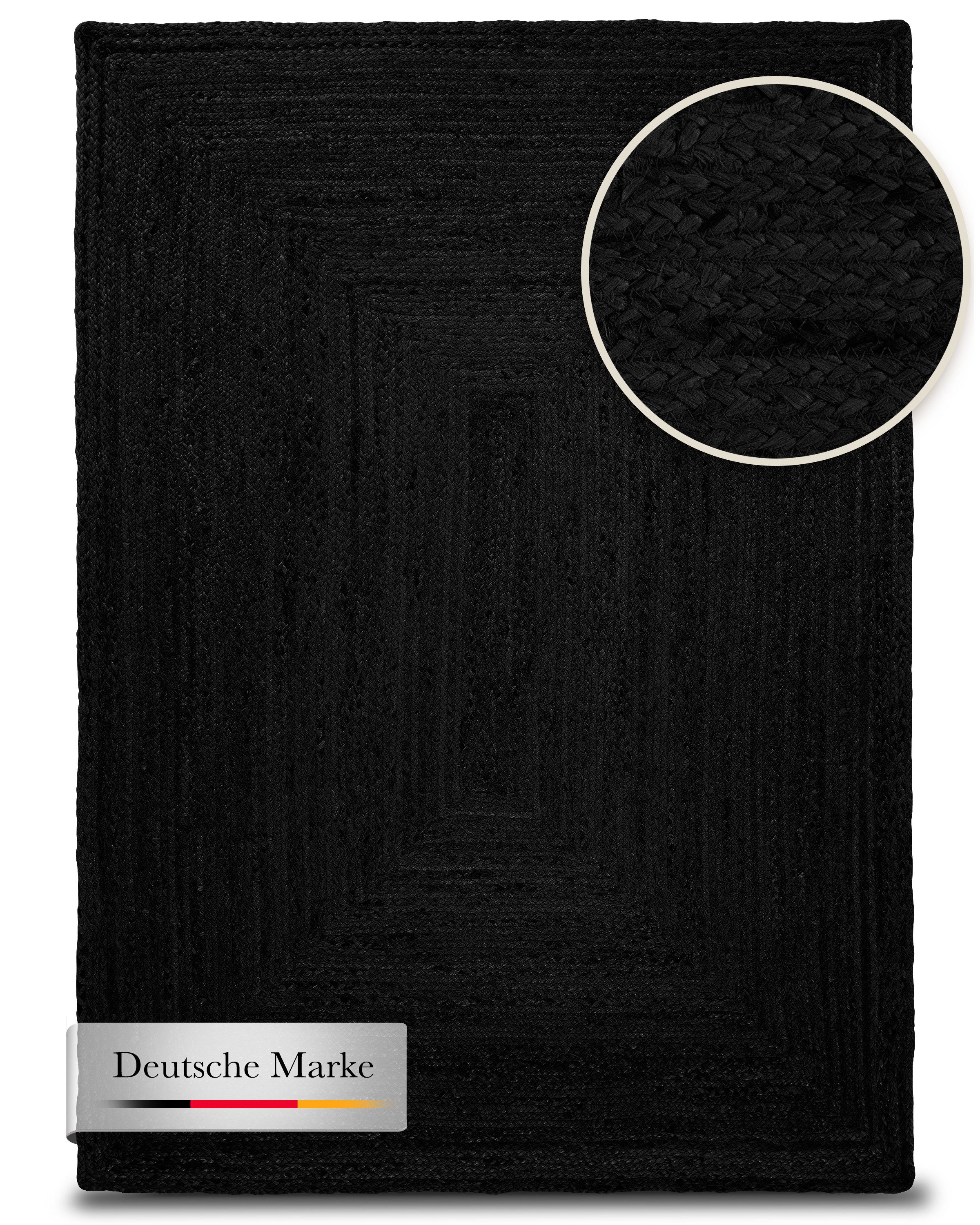 carpetfine Teppich Nele Juteteppich Naturfaser, rechteckig, Höhe: 6 mm, geflochtener Wendeteppich aus 100% Jute, quadratisch und als Läufer