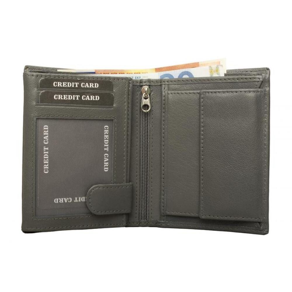 Geldbörse Geldbörse Nappa-Leder Kombibörse Grau (1-tlg) günstig online kaufen