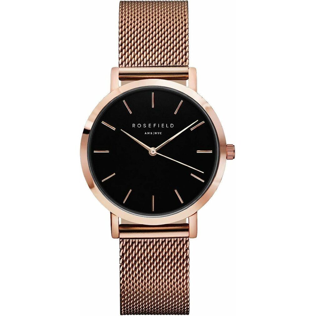 The Rosegold Black Tribeca Luxusuhr ROSEFIELD