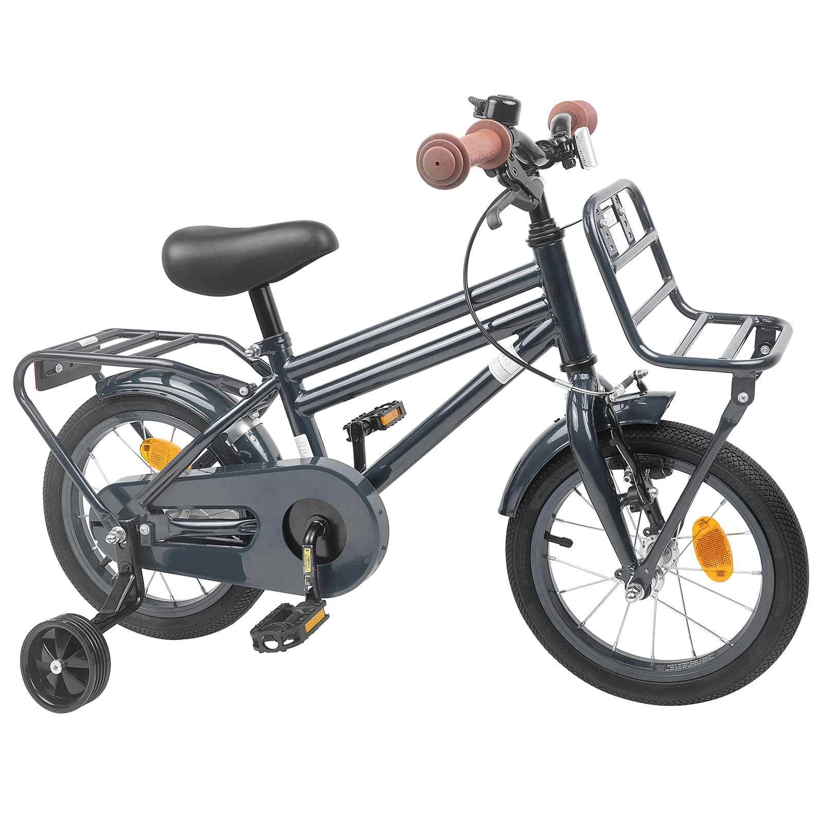 vidaXL Kinderfahrrad 90 x 49 x 67,5 cm Kinderfahrrad 12 Zoll für 2-4 Jahre alt Dunkelgrau S