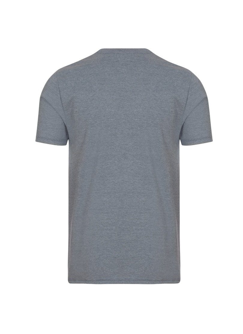 Trigema T-Shirt TRIGEMA T-Shirt DELUXE steingrau-melange Baumwolle