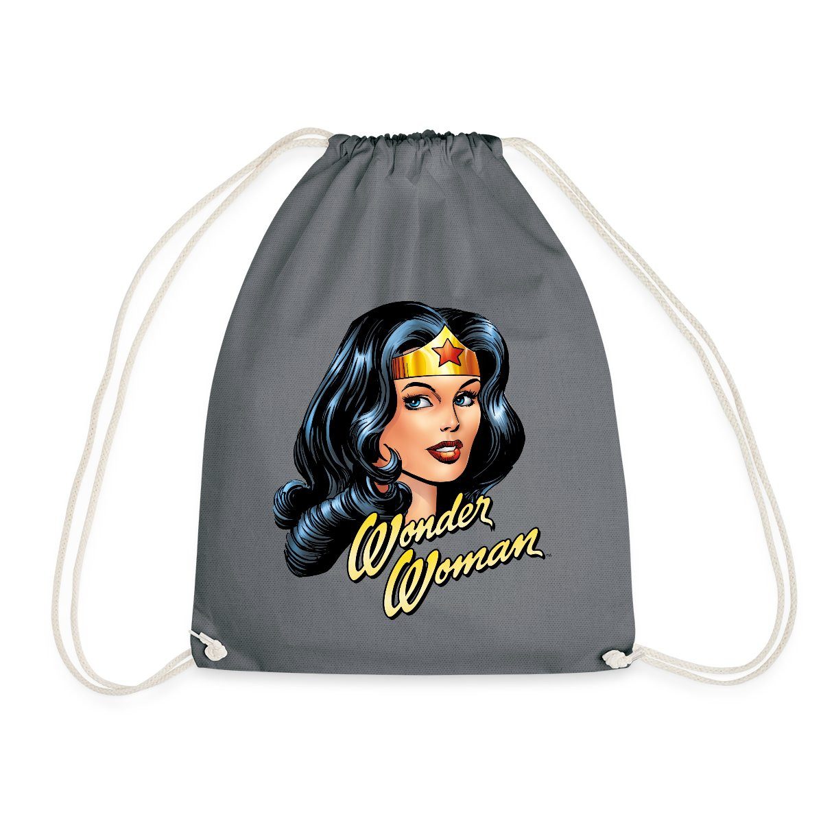 Spreadshirt Turnbeutel DC Comics Wonder Woman Porträt Schriftzug Turnbeutel (1-tlg)