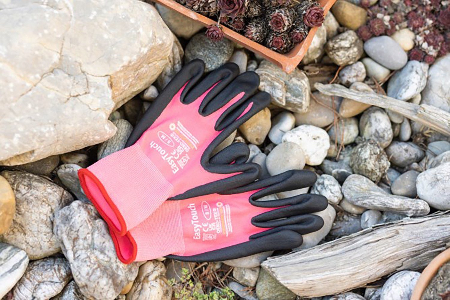 Kerbl Arbeitshandschuhe 3x Touchscreenhandschuh EasyTouch, Lady, pink, Gr. 8/M, 297958