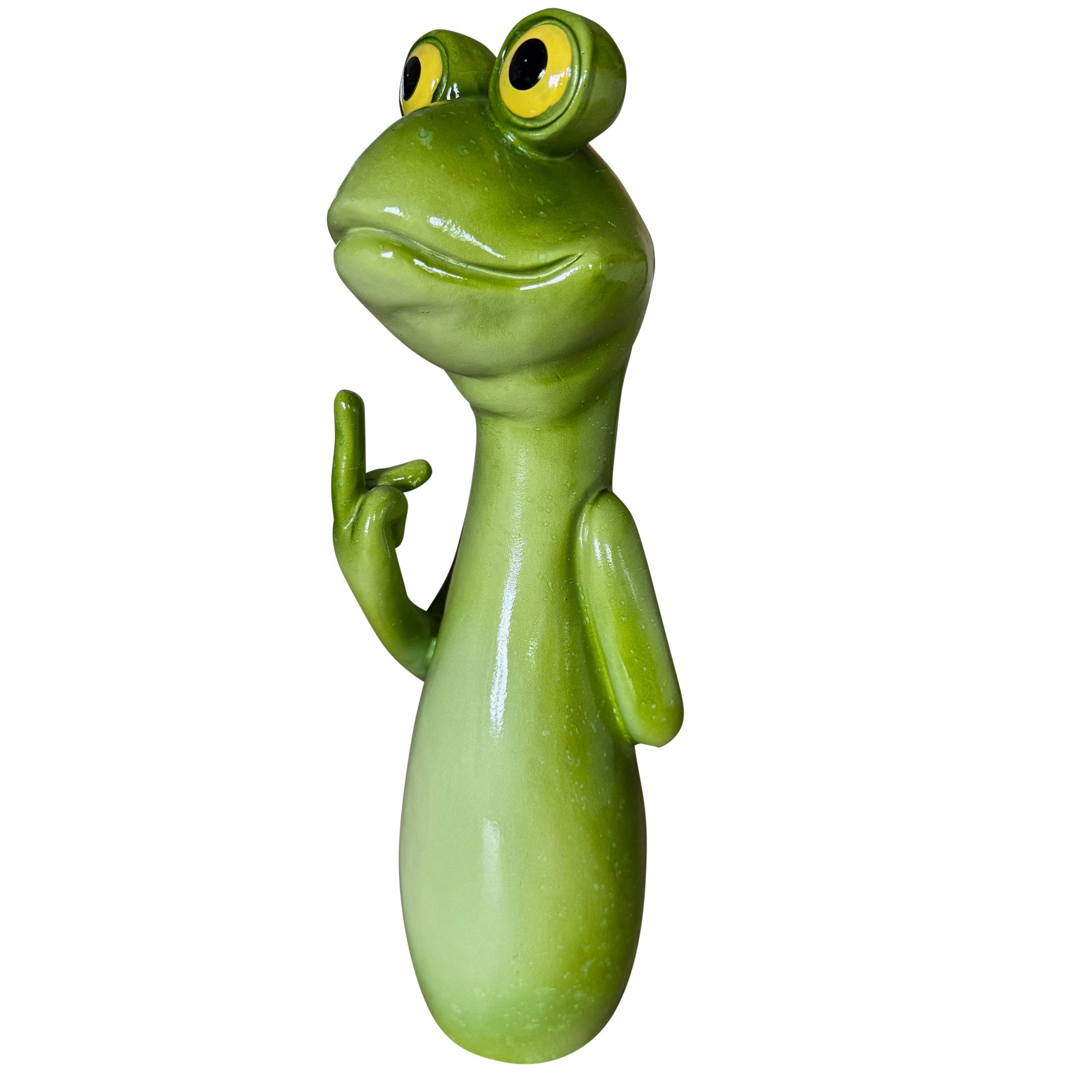 Online-Fuchs Gartenfigur Gartenstecker Froschhals, Kopf - lustige Deko Figuren für Blumenbeet, (Gartenstecker), für den Außenbereich - 30 cm groß