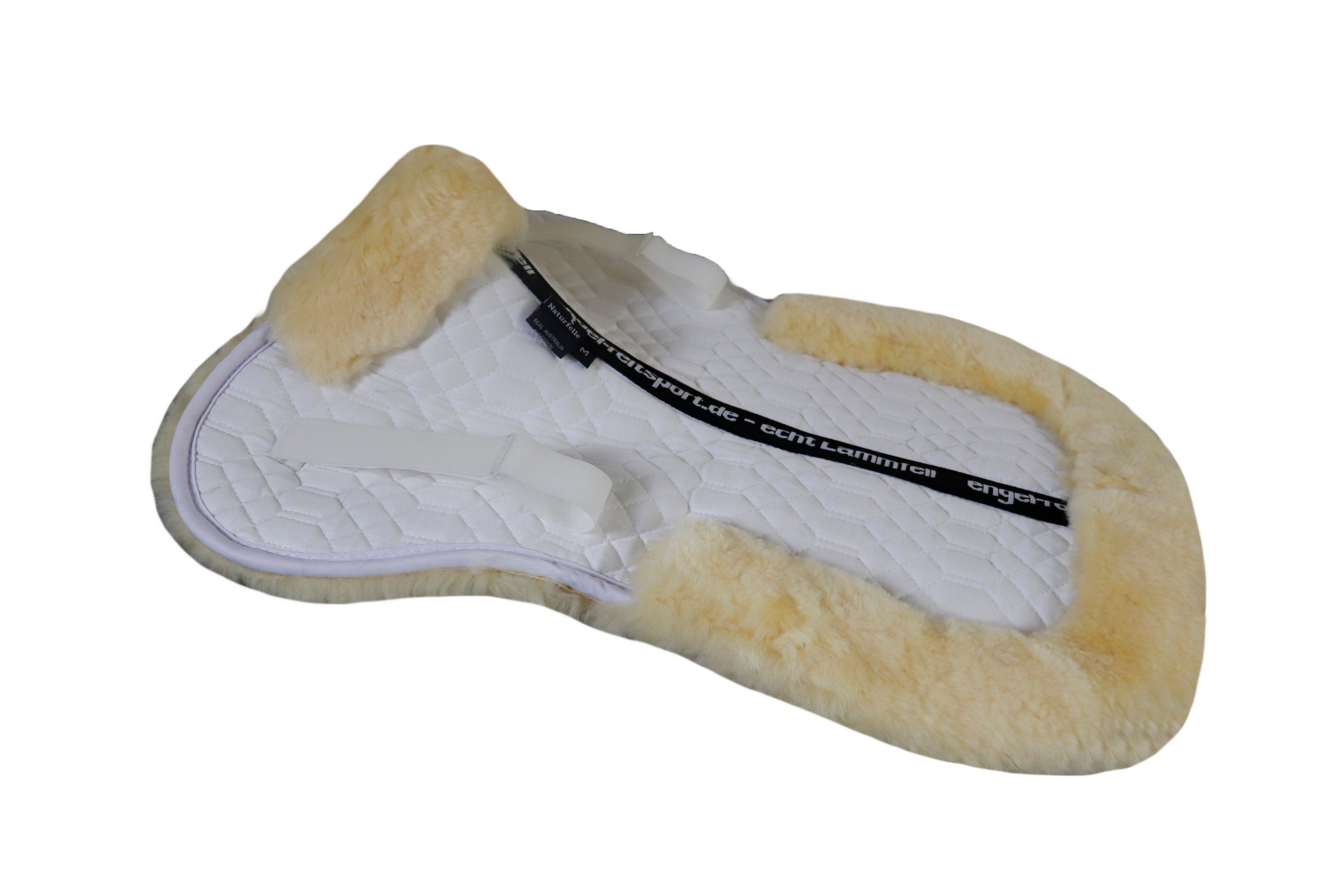 Engel Reitsport Sattelpad Sattelkissen Sattelpad SAKIS2 Lammfell & Baumwollsteppstoff Fellkranz