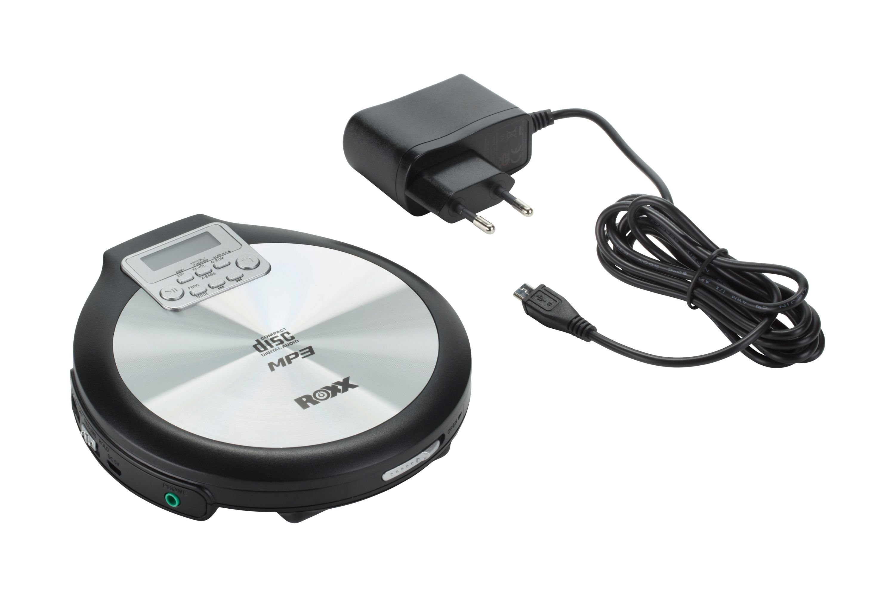 ROXX PCD 600 CD-Player (Tragbarer CD Player mit Kopfhörer, MP3 fähig, Antishock) – Bild 4 von 5