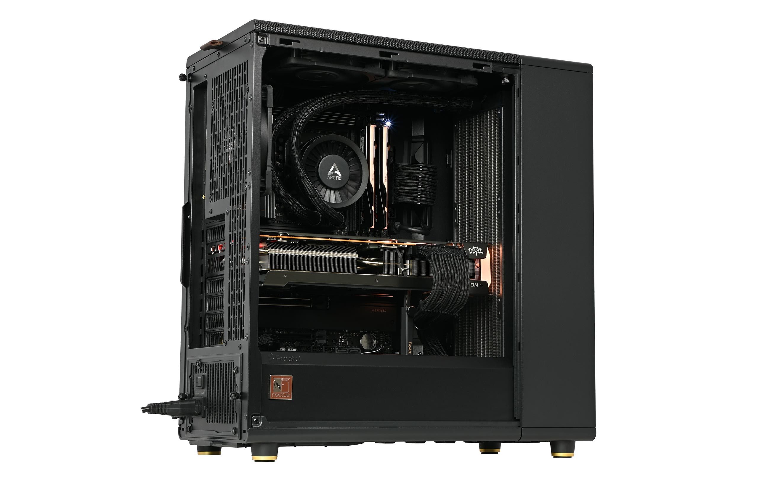 Fractal Design North Charcoal Black Tempered Glass Gaming-PC (AMD Ryzen 7 8700F, RTX 5060Ti 16GB, 16 GB RAM, 500 GB SSD, Wasserkühlung)
