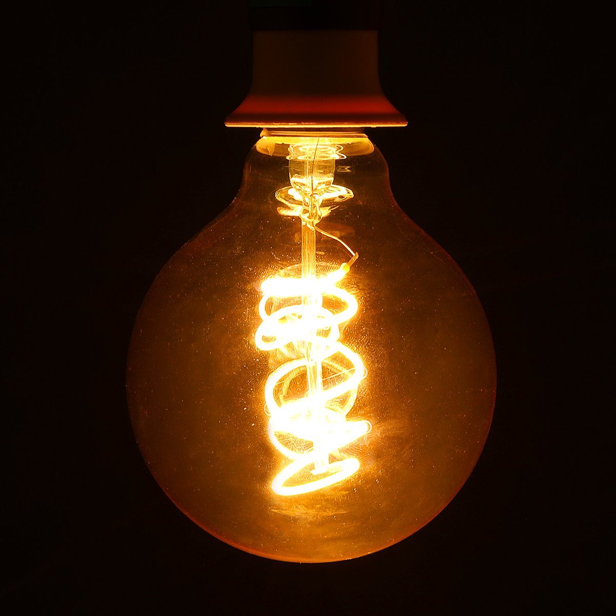 Vintage Glühbirne Edison Lampe, Glühbirne Retro LETGOSPT Glühbirne LED Filament LED 4W Stil Flutlichtstrahler LED wechselbar, Nostalgie Warmweiß, Edison E27, Vintage Birne, E27 G80 4W LED Kurve