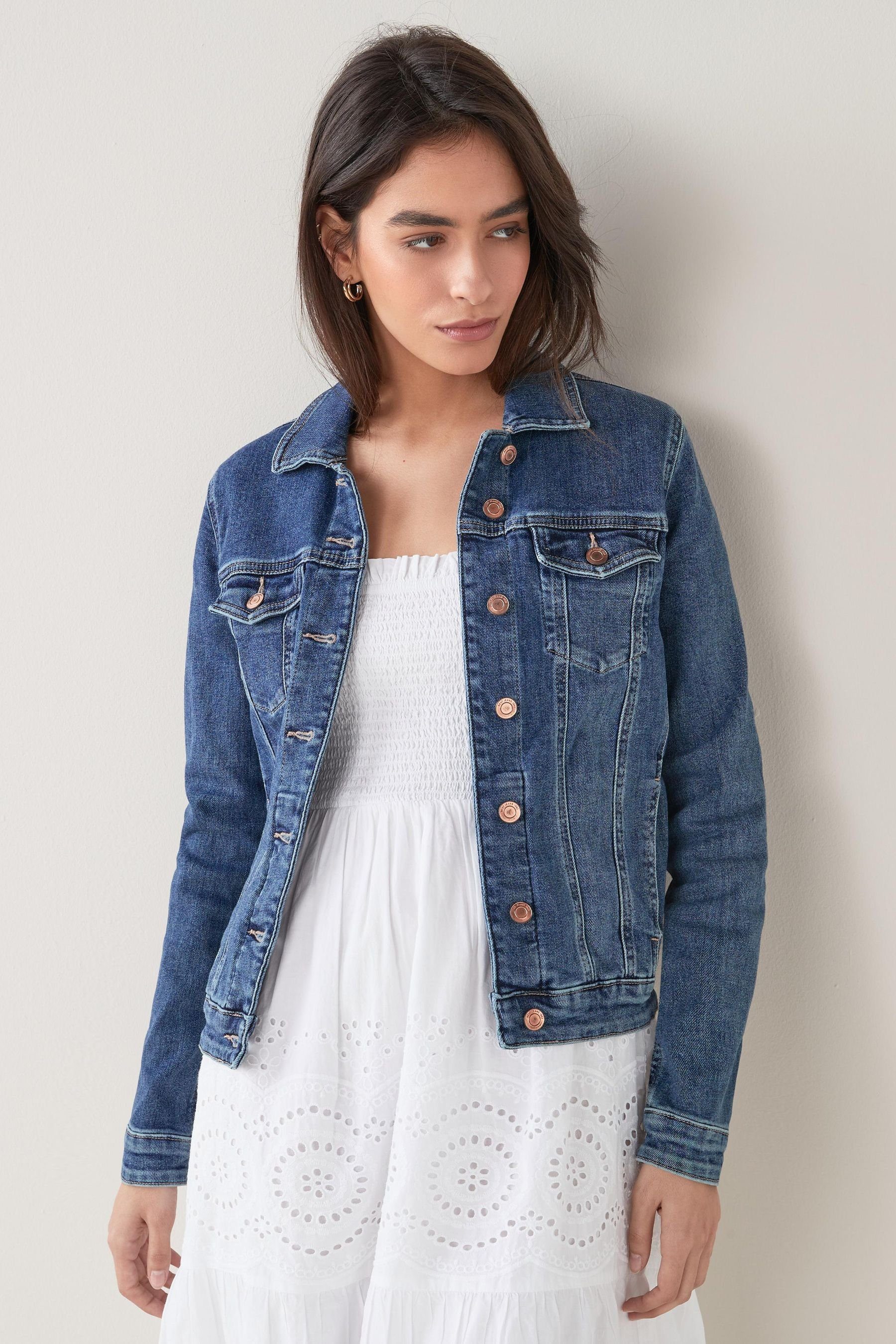 Next Jeansjacke Jeansjacke (1-St) Mid Blue