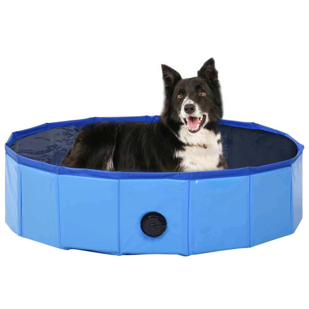 vidaXL Hundepool, Pool Faltbar Blau 80 x 20 cm PVC
