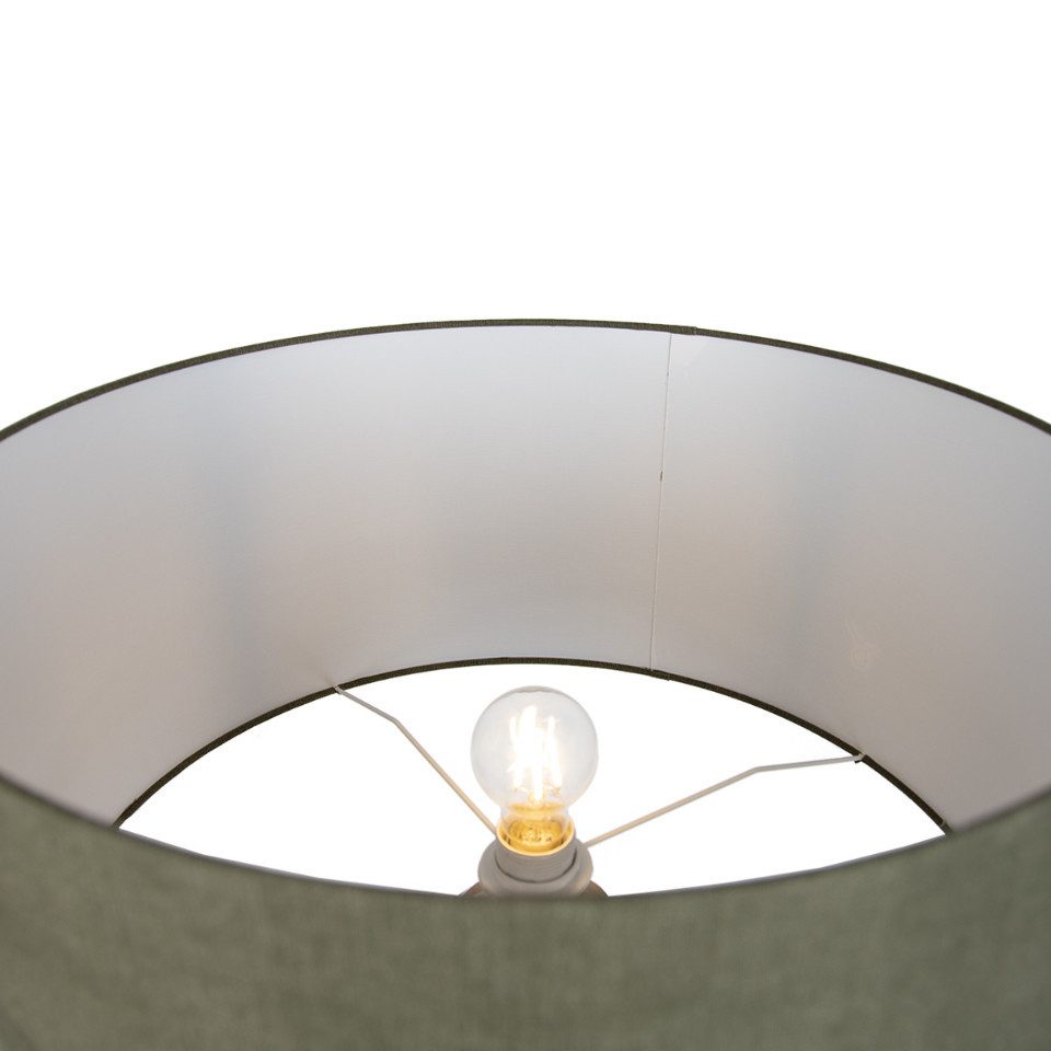 Qazqa Stehlampe Lou, ohne Leuchtmittel, Neutralweiß, QAZQA Stehlampe, e14, Naturel, Holz, Skandinavisch