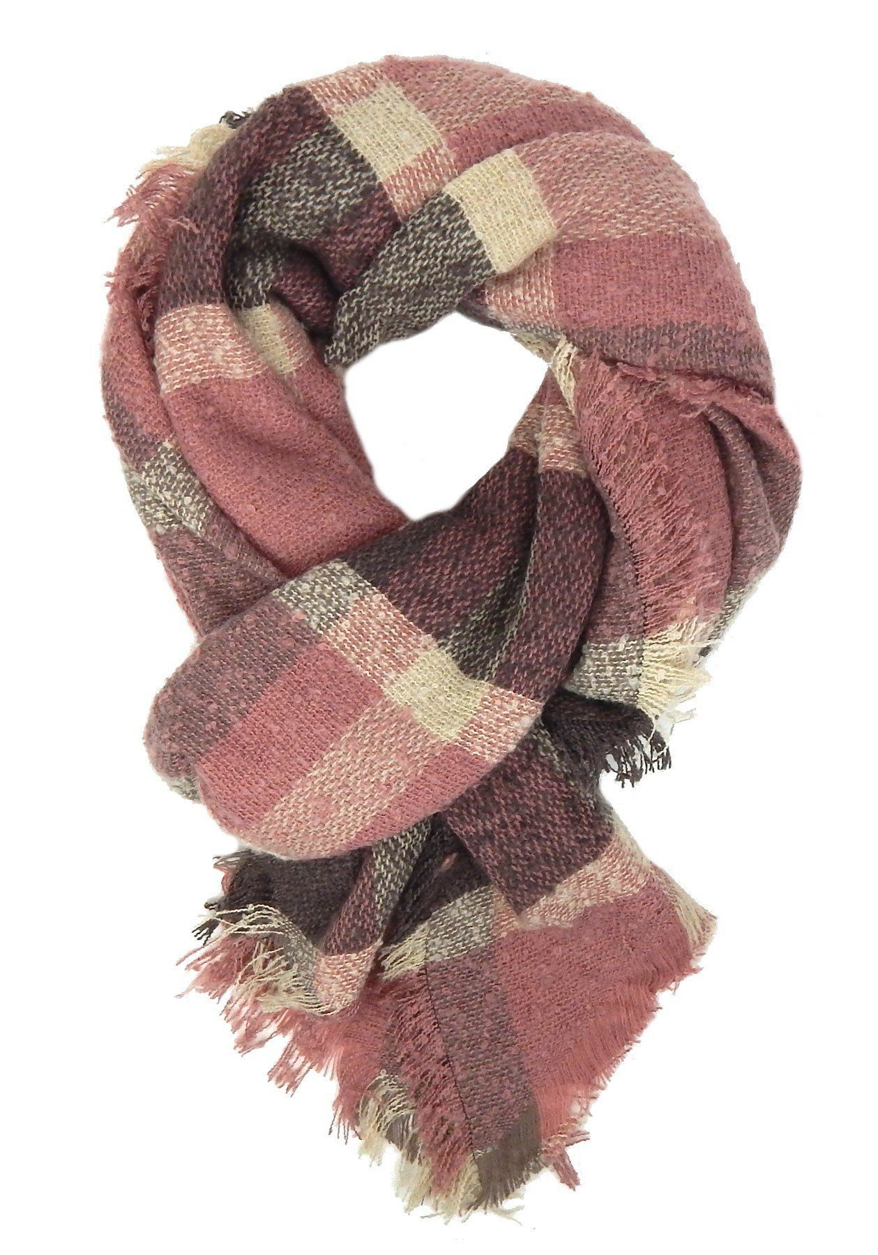 Ella Jonte XXL-Schal, rosa violett beige Herbst Winterschal kuschelweich günstig online kaufen