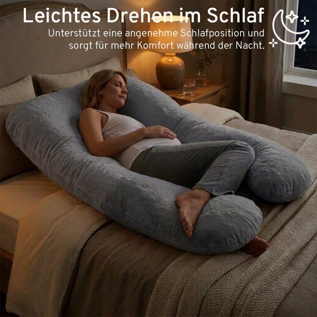 Eve Textile GmbH Seitenschläferkissen U-förmiges Schwangerschafts- und Ganzkörperkissen, Seitenschläferkissen, 1-tlg., U-Kissen, Mit Wellsoft-Plüschbezug U-Form – Bild 3 von 5