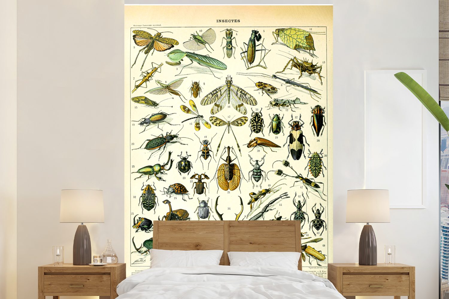 MuchoWow Fototapete Insekten - Tiere - Gestaltung, Matt, bedruckt, (3 St), Montagefertig Vinyl Tapete für Wohnzimmer, Wandtapete