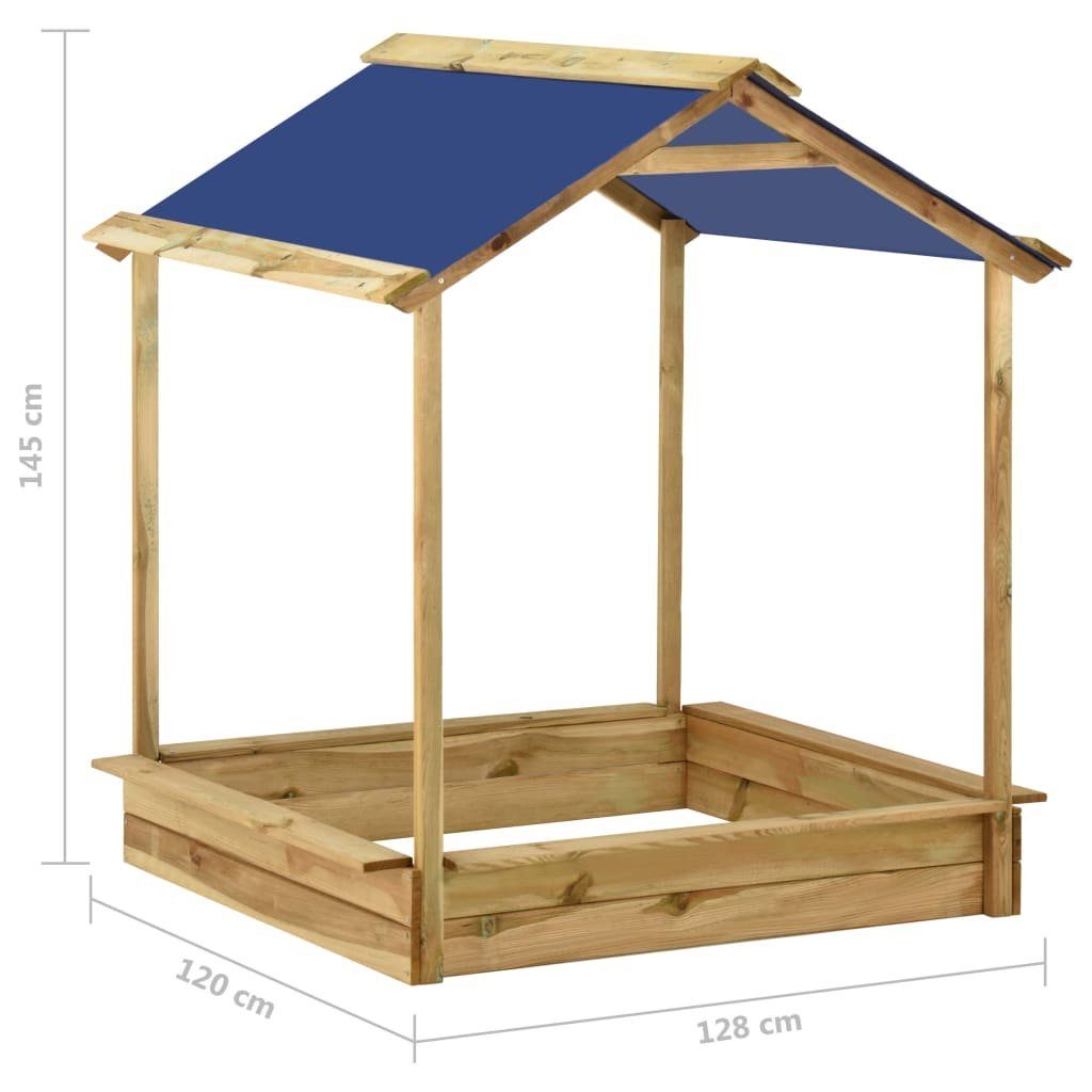 vidaXL Sandkasten Sandkasten Garten-Spielhaus 128x120x145 cm Kiefernholz mit