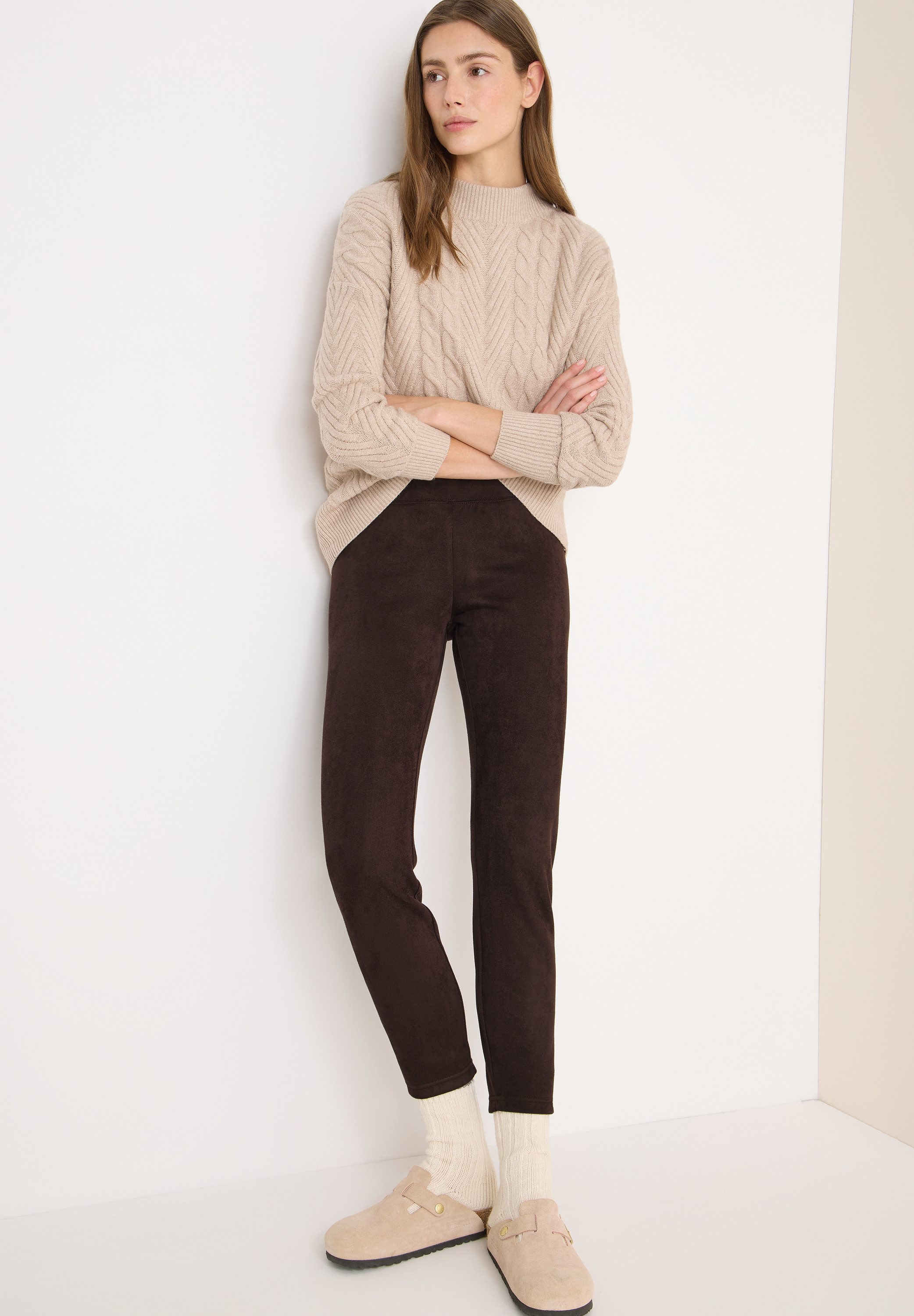 CECIL Leggings Velourleggins mit elastischem Bund