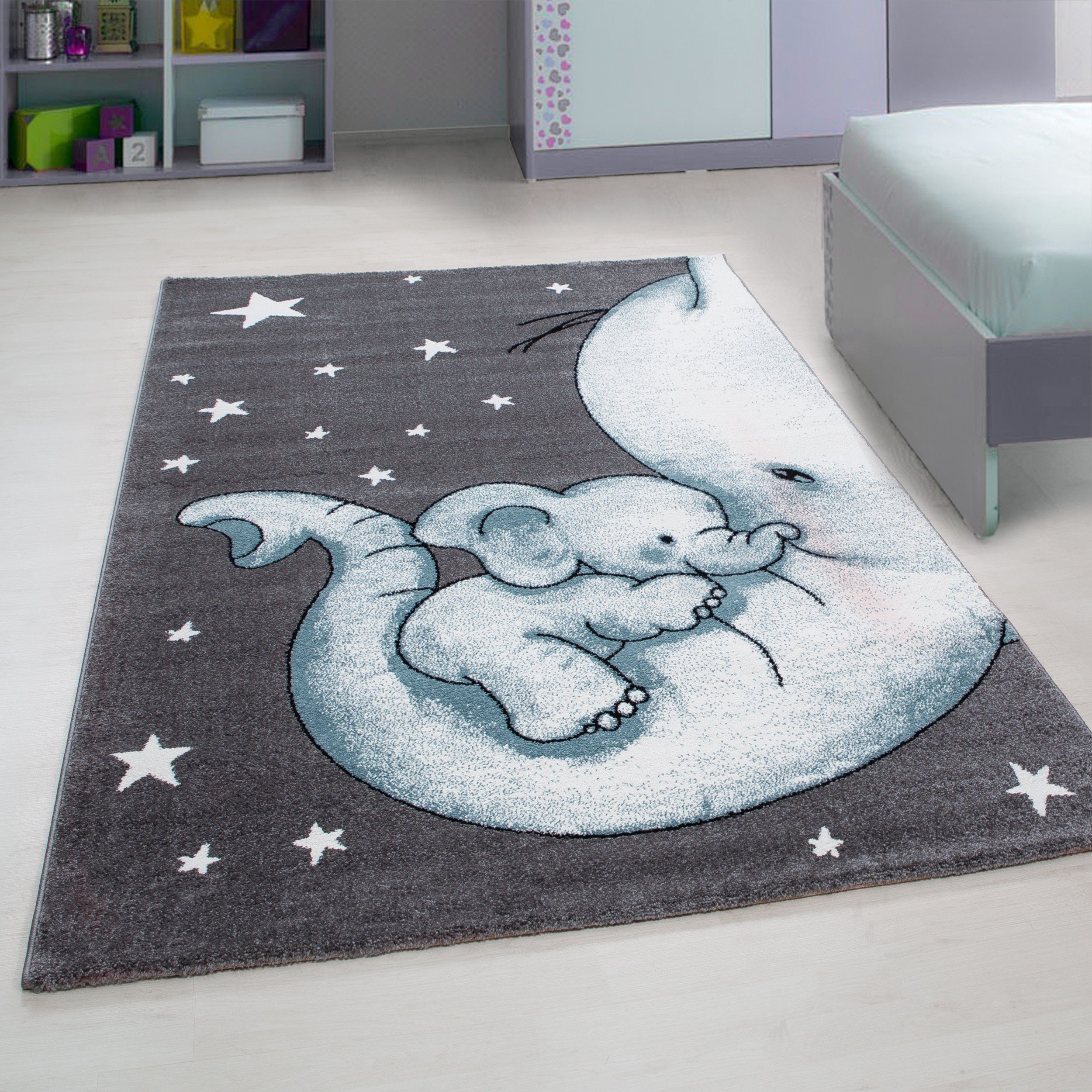 Stilvoll Günstig Kinderteppich Teppich für den Flur oder Küche Elefanten-Design, Läufer, Höhe: 11 mm