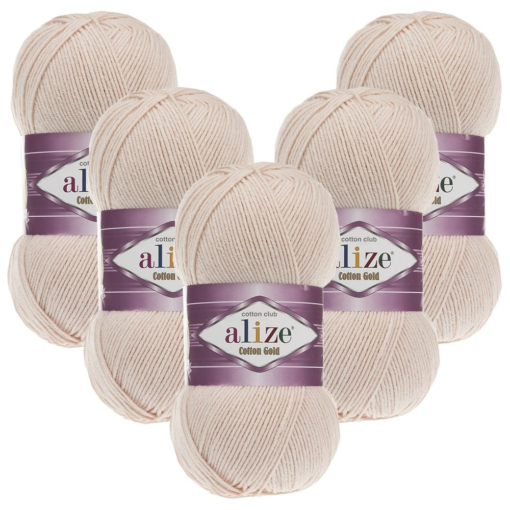 Alize 5 x ALIZE Cotton Gold Häkelwolle, 330 m, Handstrickgarn,Premium Wolle, Amigurumi