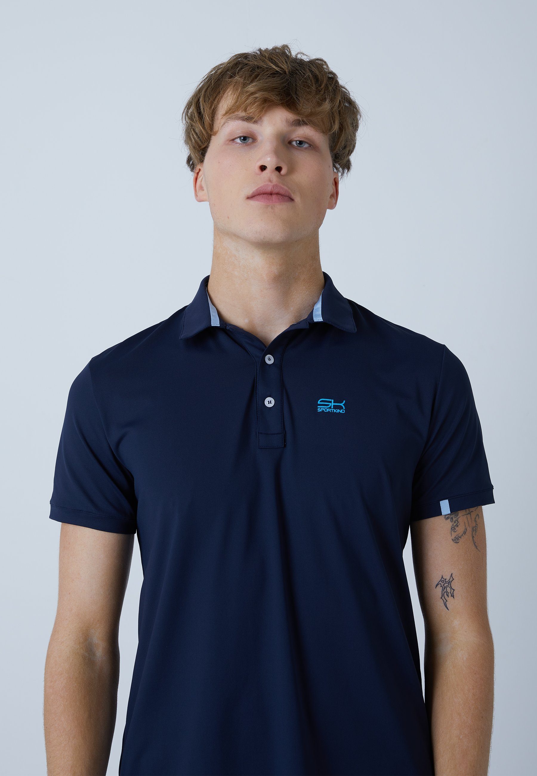 SPORTKIND Funktionsshirt Golf Polo Shirt Kurzarm Jungen & Herren navy blau | Funktionsshirts