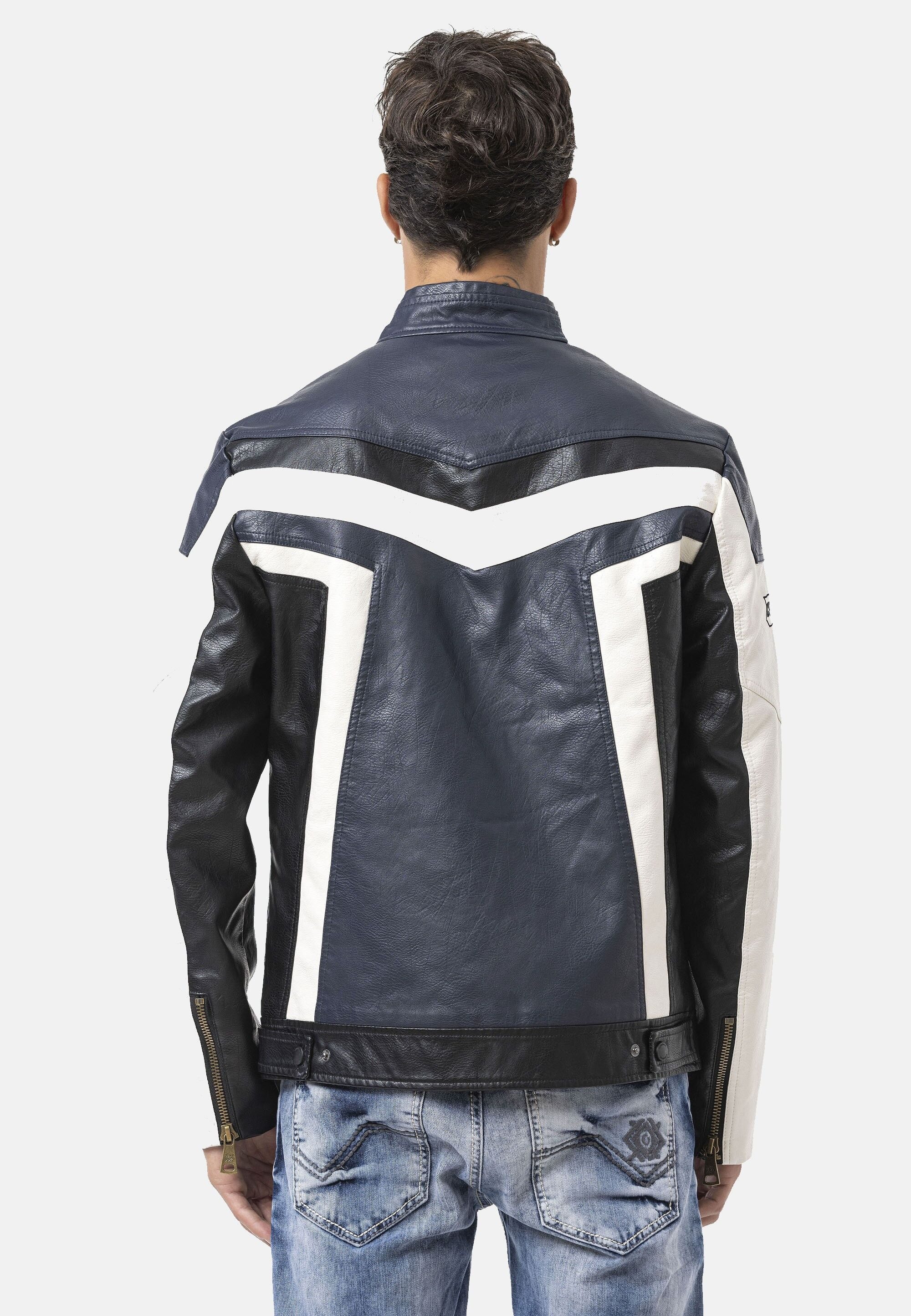 Cipo & Baxx Bikerjacke CM230 Motorrad-Look mit sportlichem Design – Bild 3 von 5