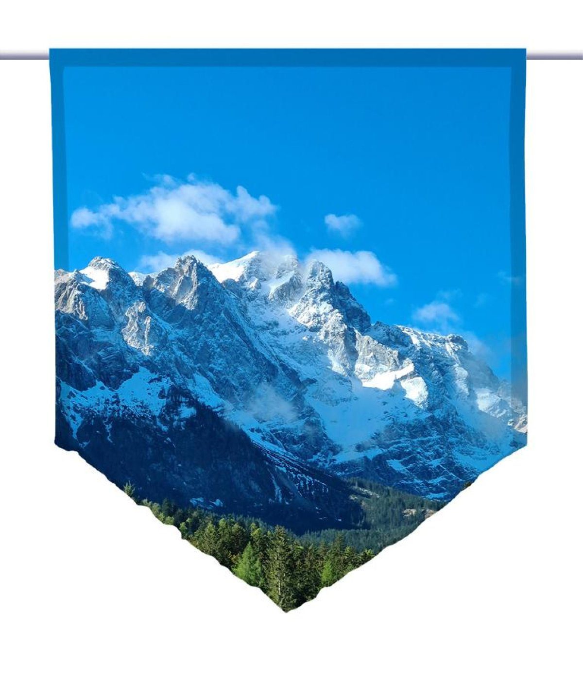Scheibengardine Scheibenhänger Der blaue Gipfel – spitz – Alpen, gardinen-for-life