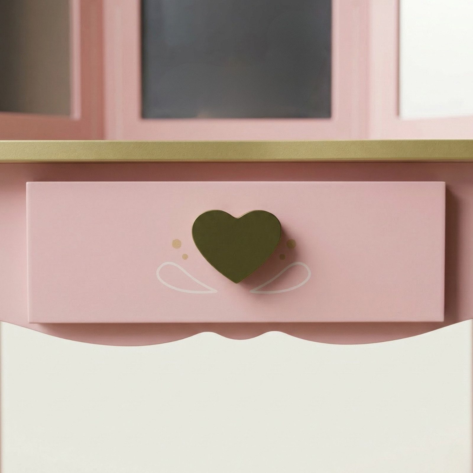 SCENA LIVING Schminktisch Kinderschminktisch REIA, mit Spiegel und Hocker im Set, rosa – Bild 5 von 5
