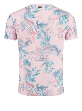 Key Largo T-Shirt MT00487 Palermo Hawaii Look Blumenmuster Rundhalsauschnitt allover Print kurzarm slim fit