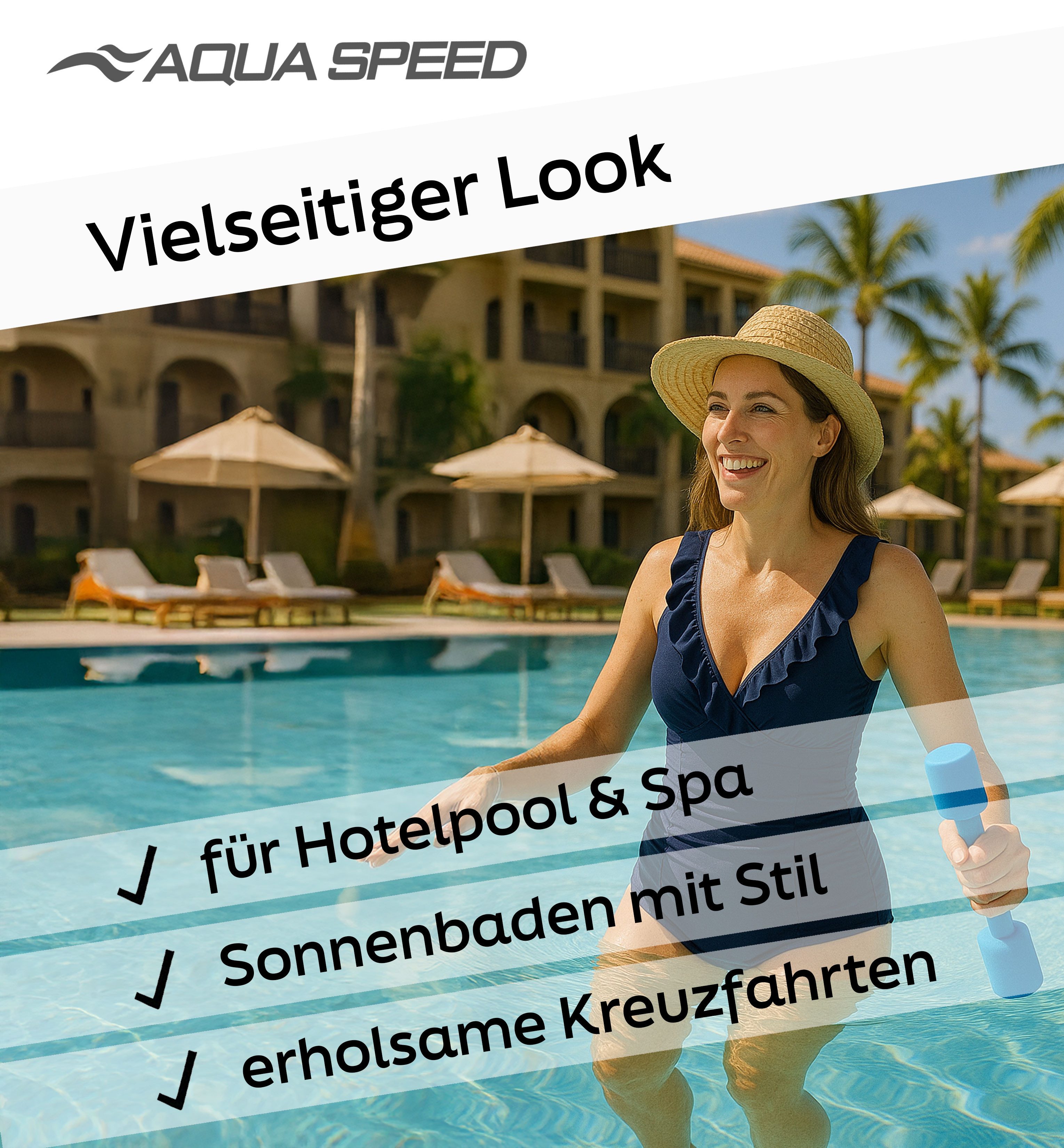 Aqua Speed Badeanzug Figur schmeichelnder Lydia Badeanzug mit kl. Handtuch (elegante Farben und jugendliches Design) – Bild 4 von 5