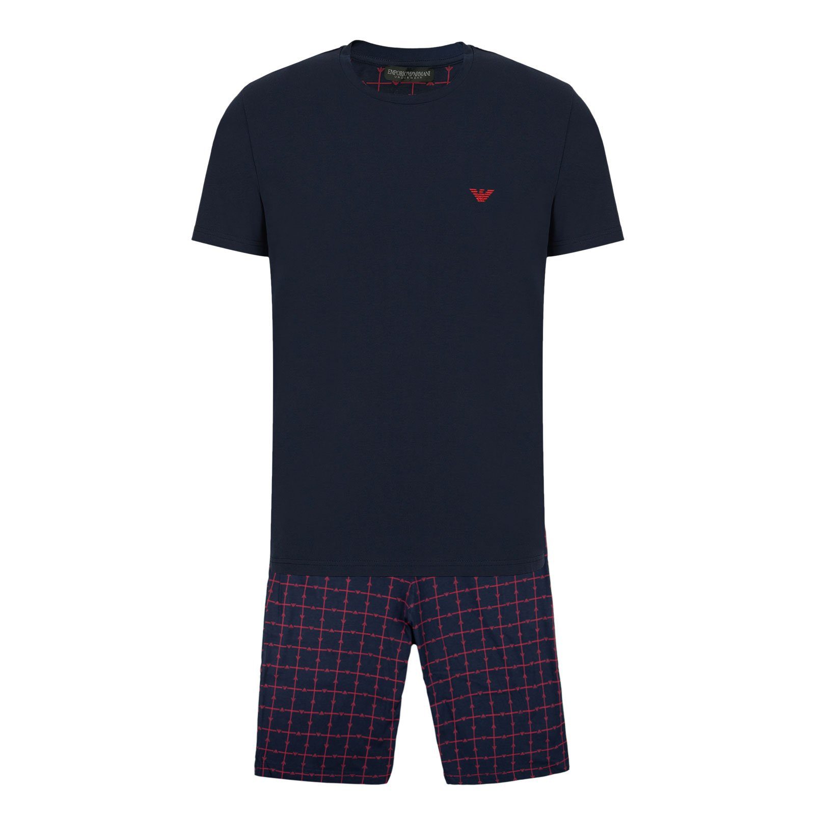 Armani 15636 tlg) in Geschenkverpackung Short (2 Pyjama-Set navy Shorty Emporio