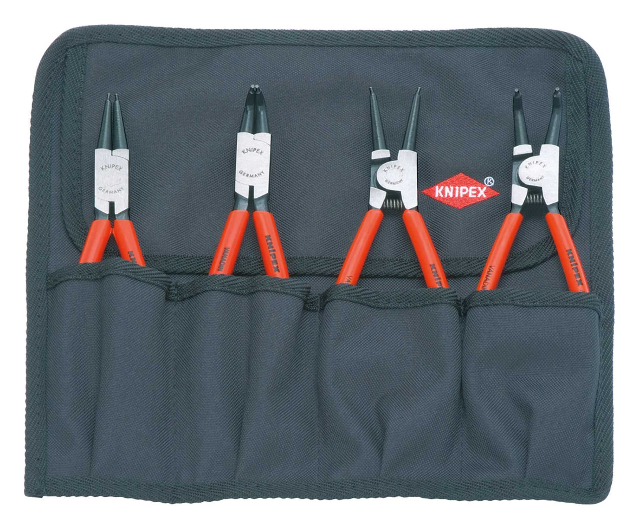 Knipex Sicherungsringzange, 4-tlg., Sicherungsringzangen-Set 4tlg