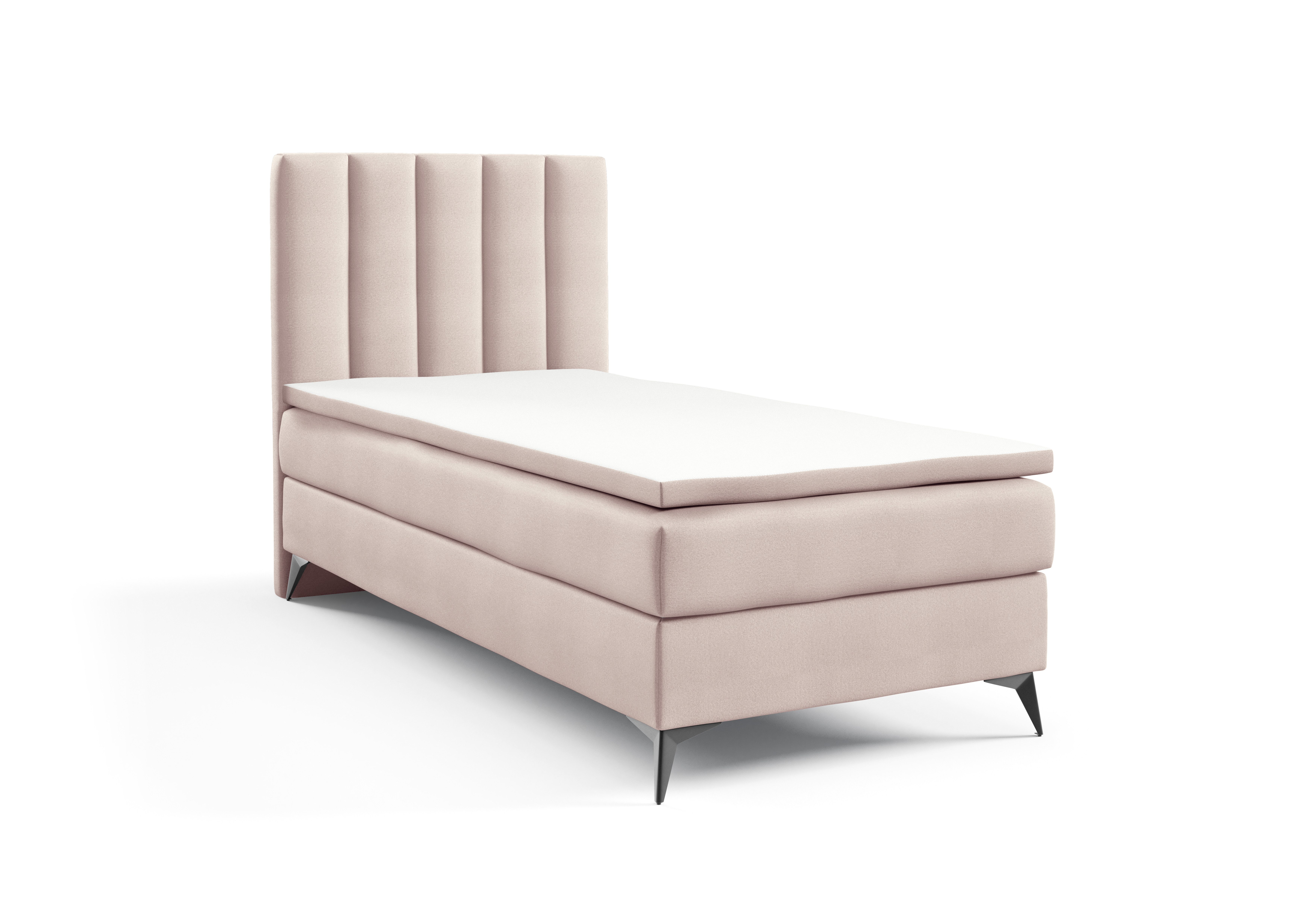 Best for Home Boxspringbett K10 NEO SINGLE Bonellfederkernmatratze mit Komfort Topper H3 (Einzelbett, Polsterbett mit gepolstertes Kopfteil, Jugendbett, Kinderbett versch. Größen, 1-St., 70x200 80x200 90x200 100x200 cm), Handwerksqualität, TOP Preis-Leist