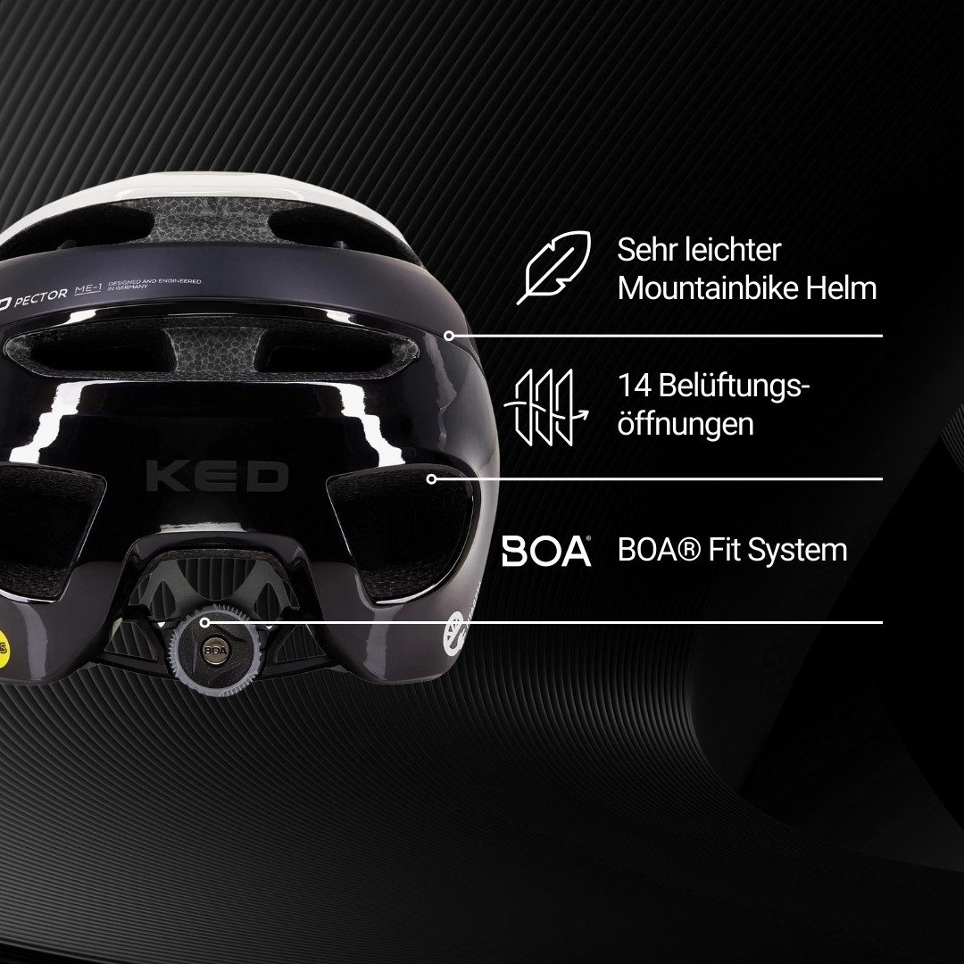 KED Fahrradhelm Pector ME-1, Mountainbike Helm – Mips Schutz, Boa Fit System, Fidlock Verschluss