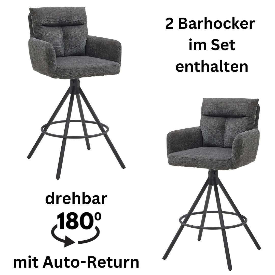 Stolkom Sp.z.o.o. Barhocker Sofia (Set, 2 St), Komfortsitzhöhe 70 cm, 180°d günstig online kaufen