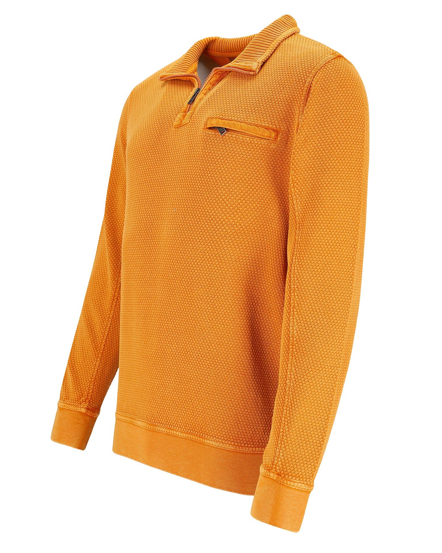 Hajo Sweatshirt Strukturiertes Washer-Sweatshirt in reiner Baumwolle