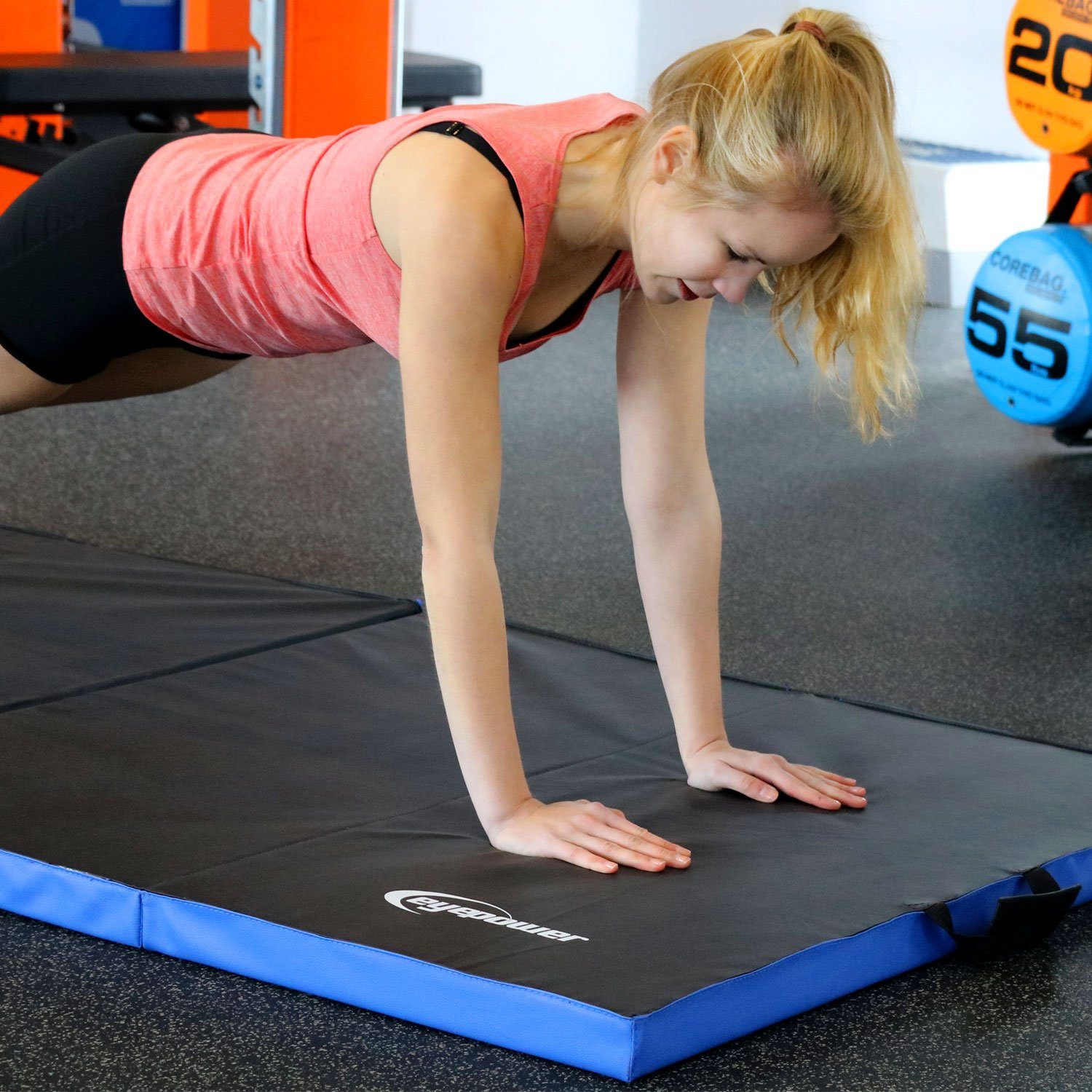 eyepower Fitnessmatte XL Bodenmatte, Weichbodenmatte Turn- blau Gymnastikmatte und Sport