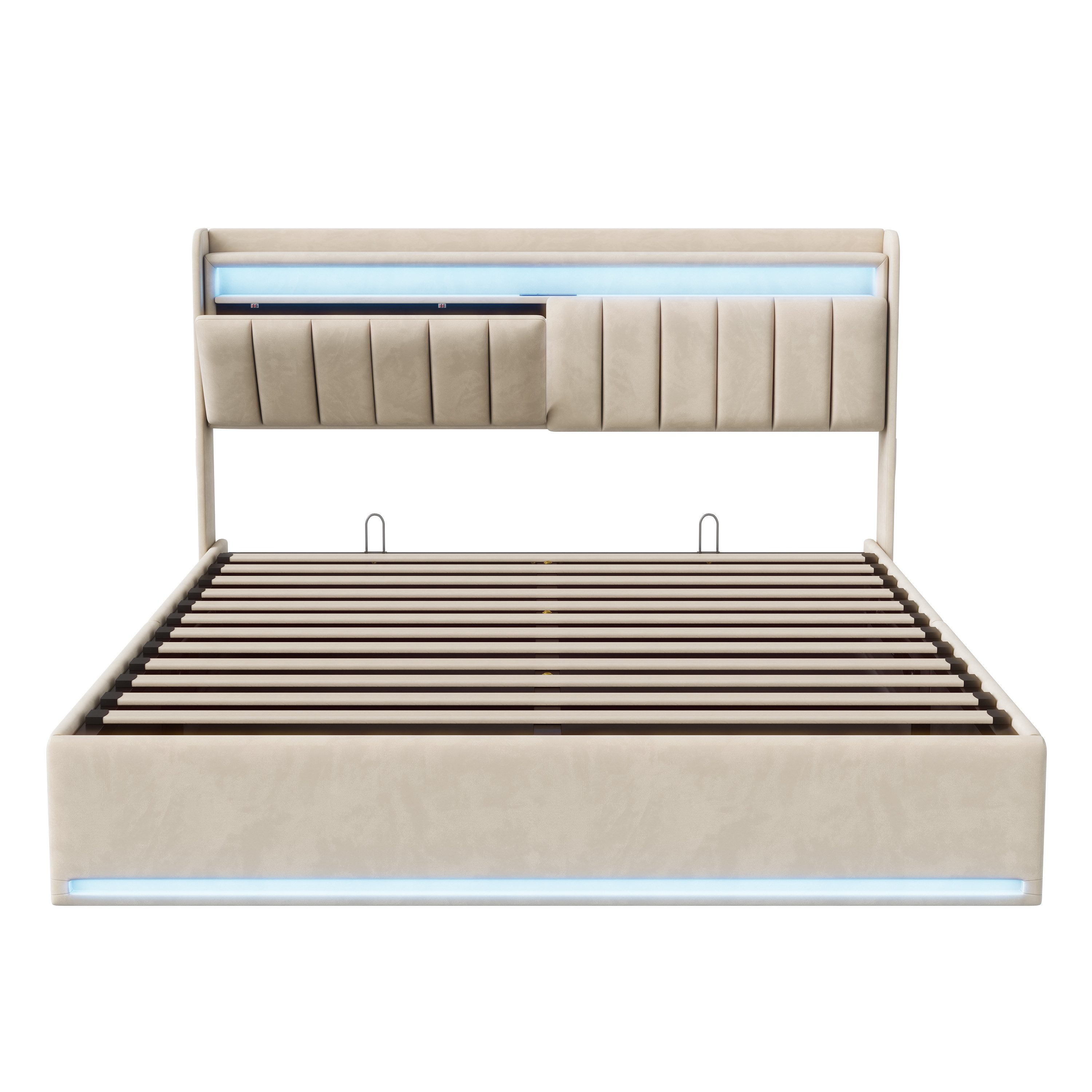 Furnishings Home Polsterbett Stauraumbett Doppelbett LED günstig online kaufen