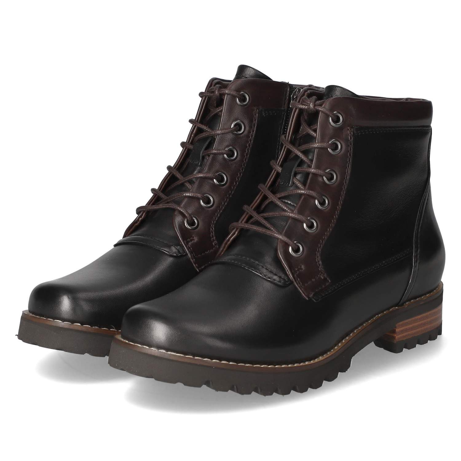 Kaerlek Layla 02/007 Black/TDM Damen Glattleder black Schnürstiefel