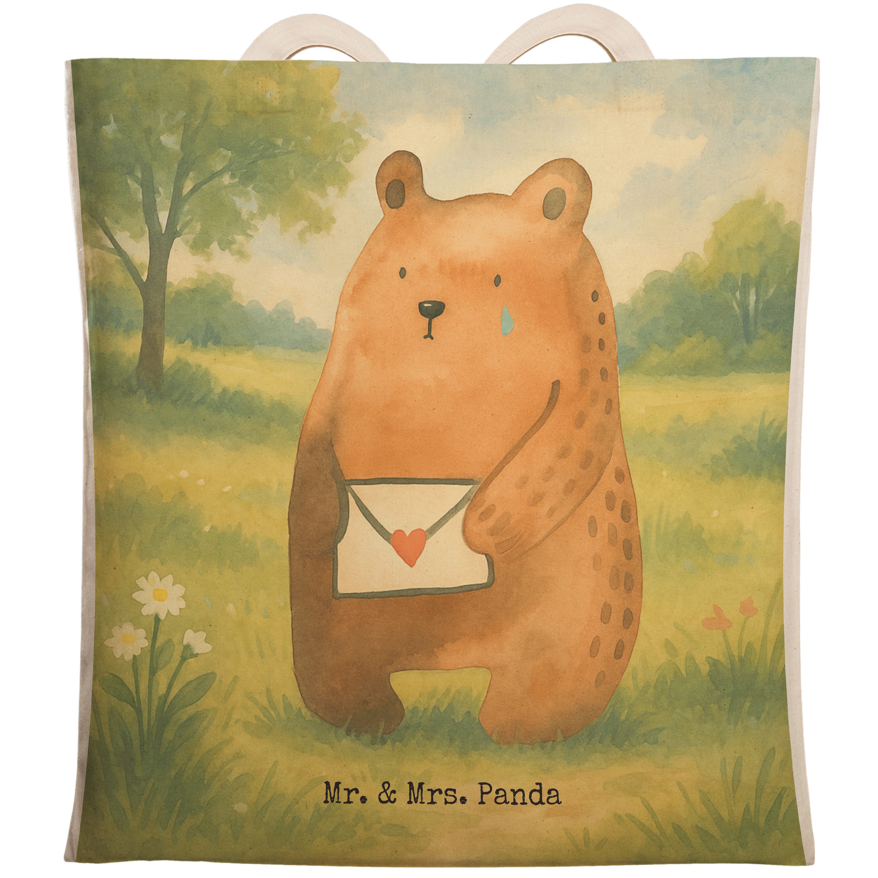 Tragetasche Bär Vermissen Design, Tote Bag, Weiß, shopping bag, Tragetasche, Freu