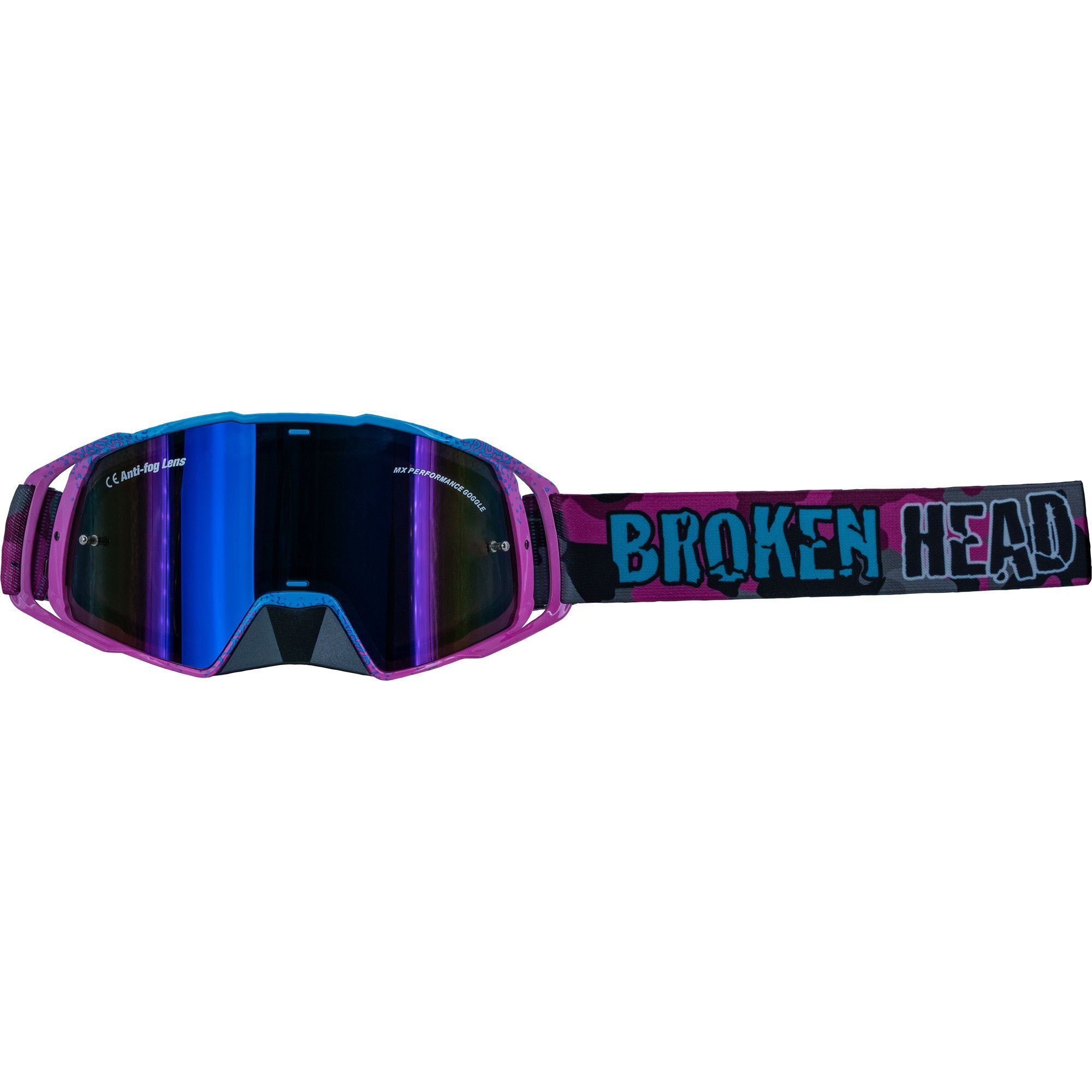 Broken MX-Regulator Head Pink, Motorradbrille verstellbar Größe