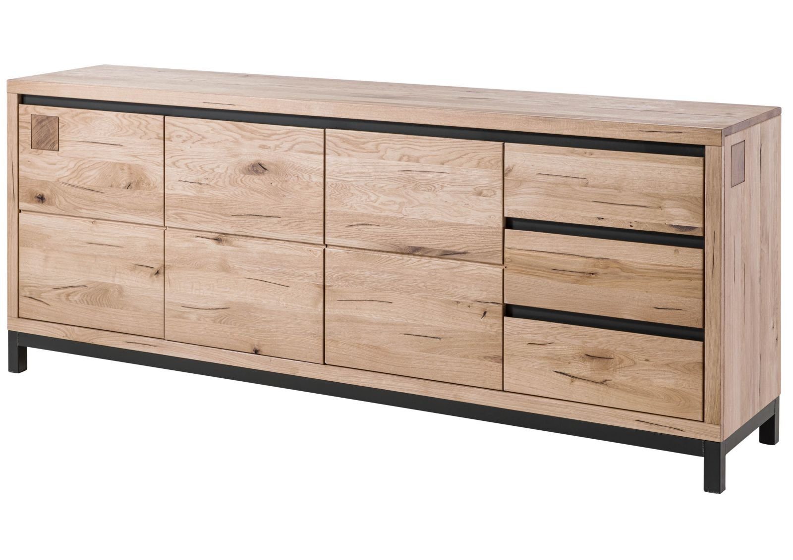 Massivmoebel24 Sideboard (Sideboard Wildeiche 210x45x85 bianco günstig online kaufen